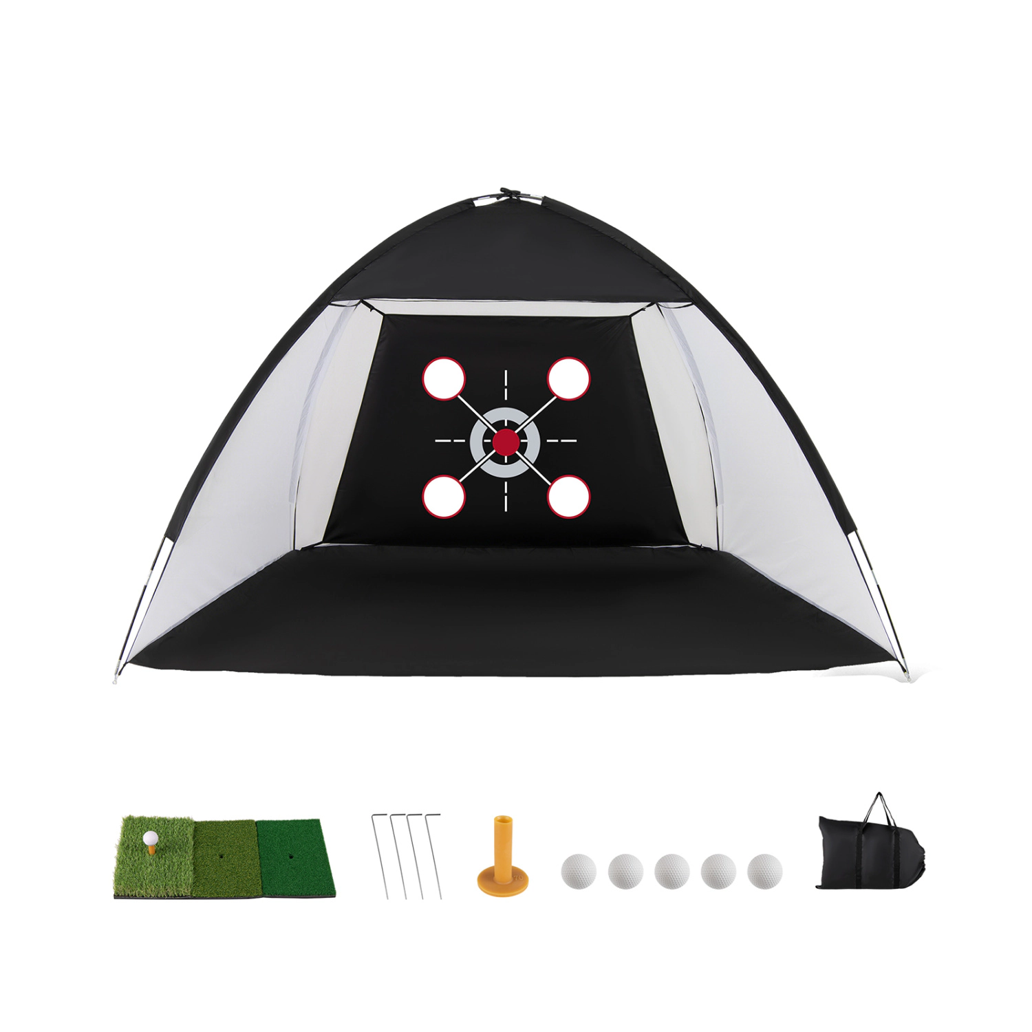 LJG 10.3 x 6.5 Feet Golf Practice Net with Foldable Tri-Turf Mat