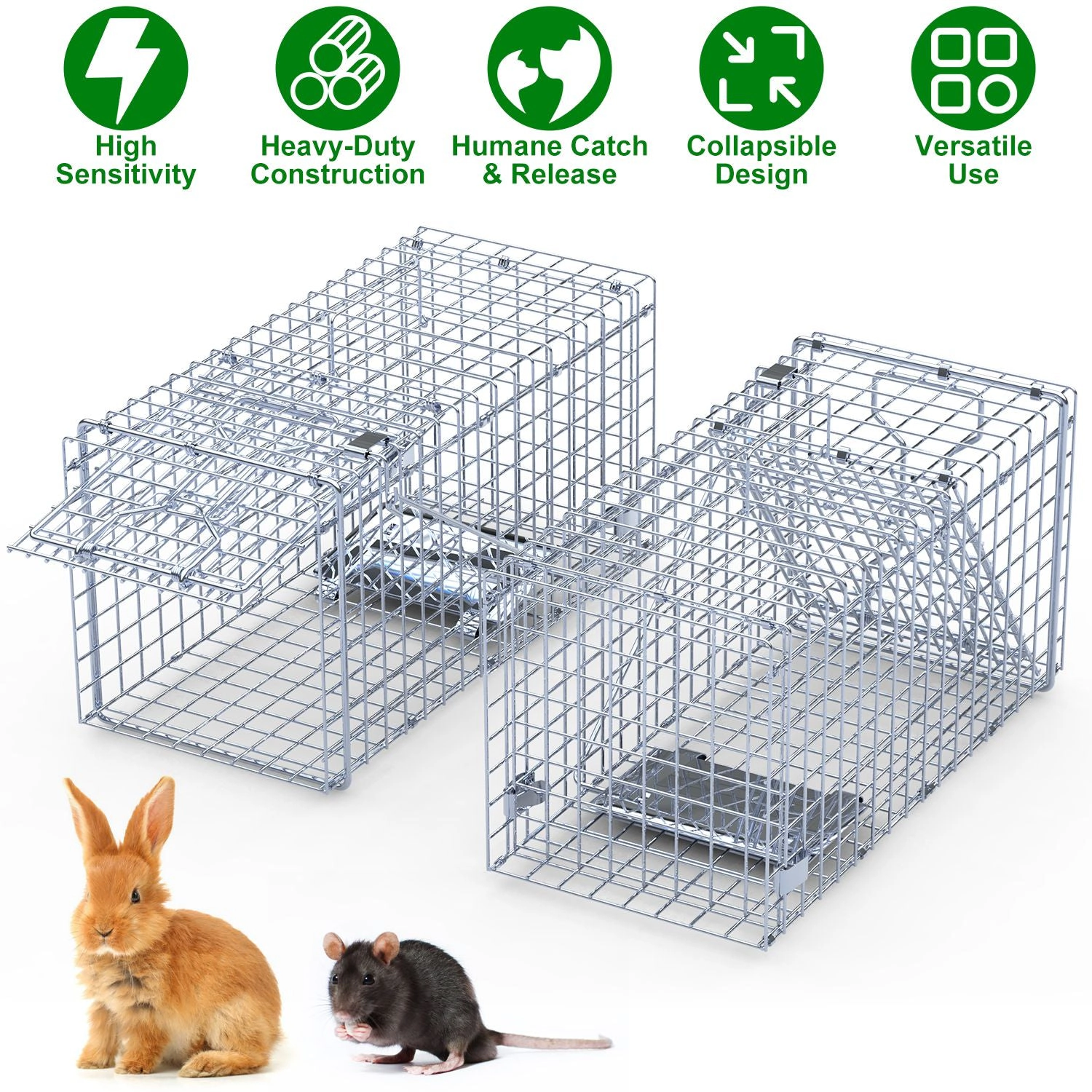 GBruno 2-Piece Collapsible Live Animal Trap Cage