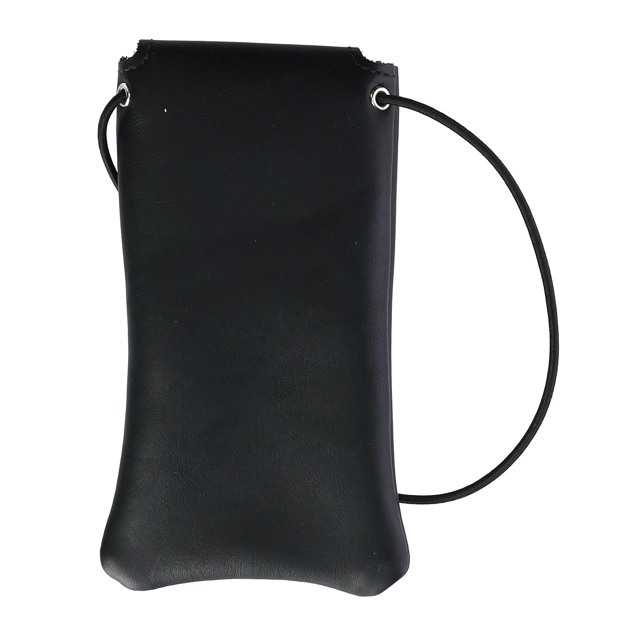 Boston Leather Solid Leather Eyeglass Case with Neck String