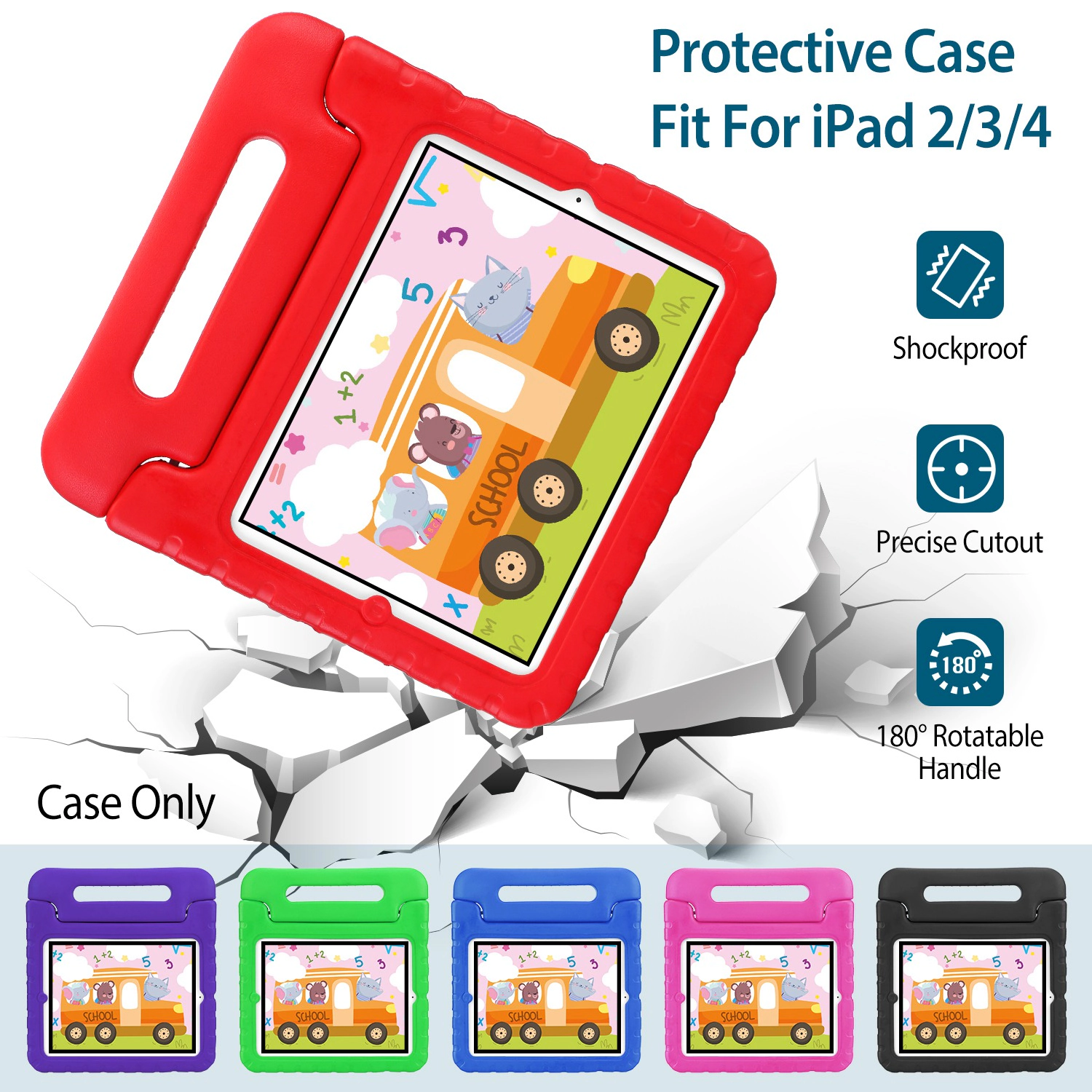 GBruno EVA Shockproof IPad 2/3/4 Case With Handle