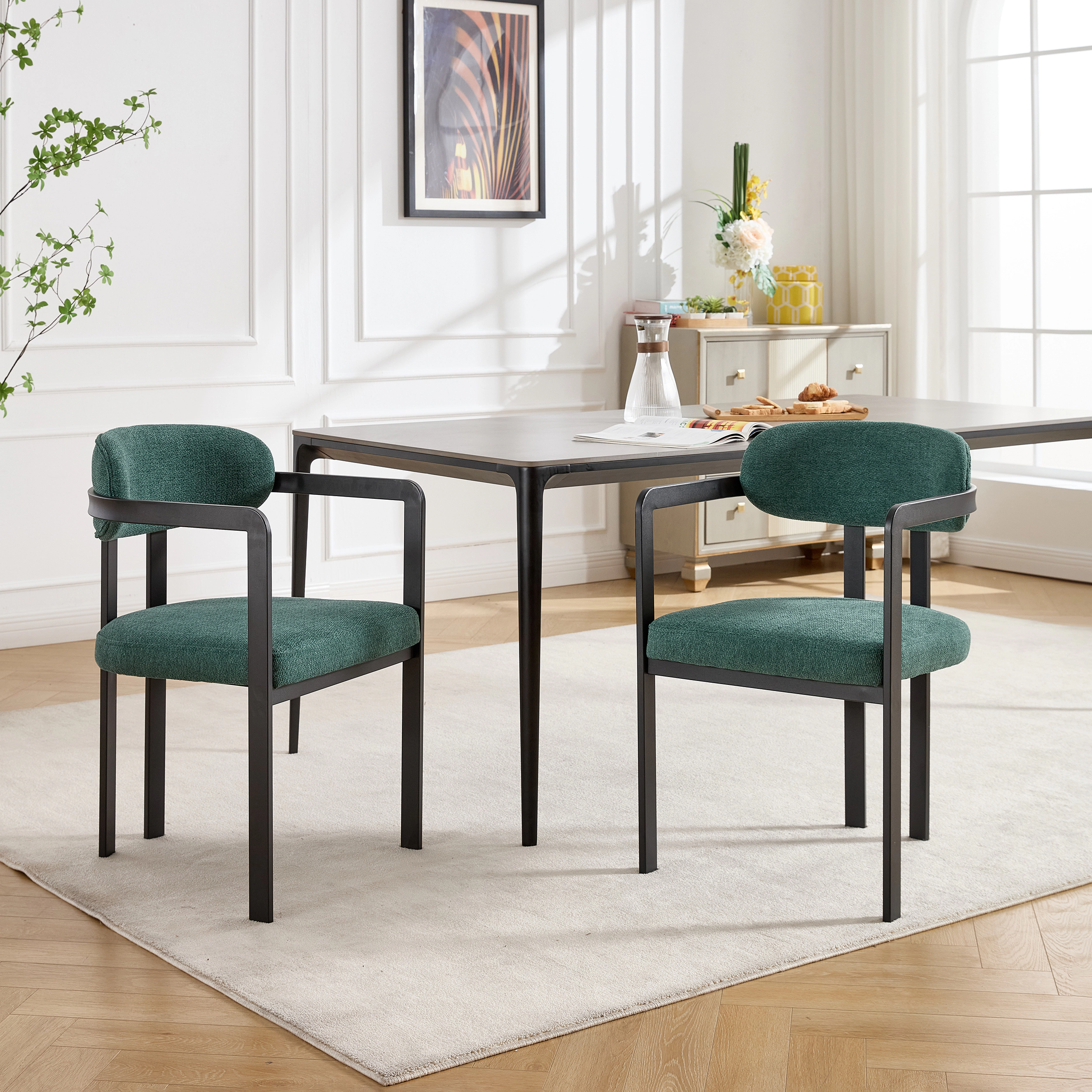 GOODSILO Upholstered Fabric Dining Side Chair