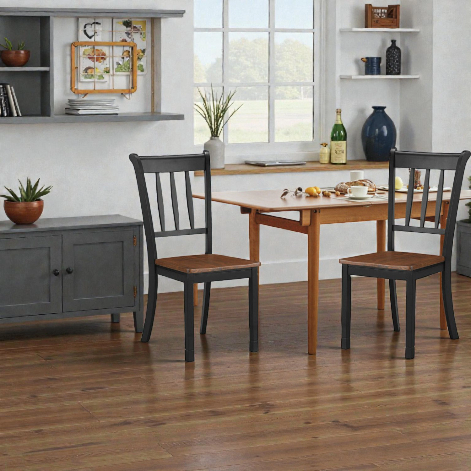 Hivvago Two-Piece 26" Bar Stool Set Featuring Supportive Back and Built-In Footrest