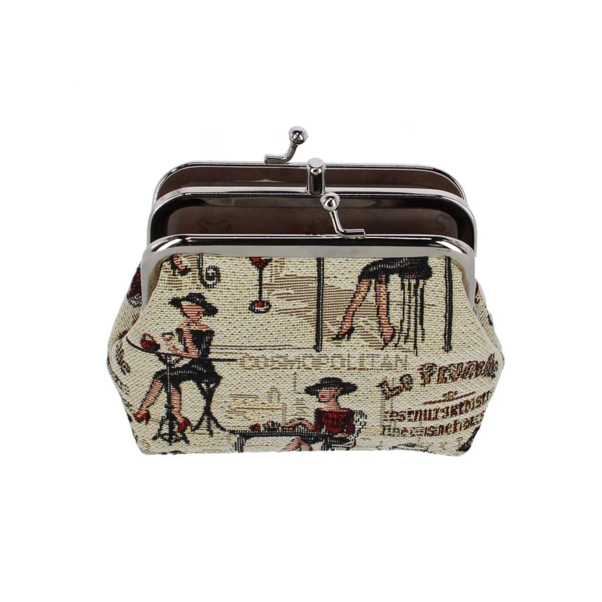 CTM Women's Rendezvous Themed Tapestry Coin Purse Wallet