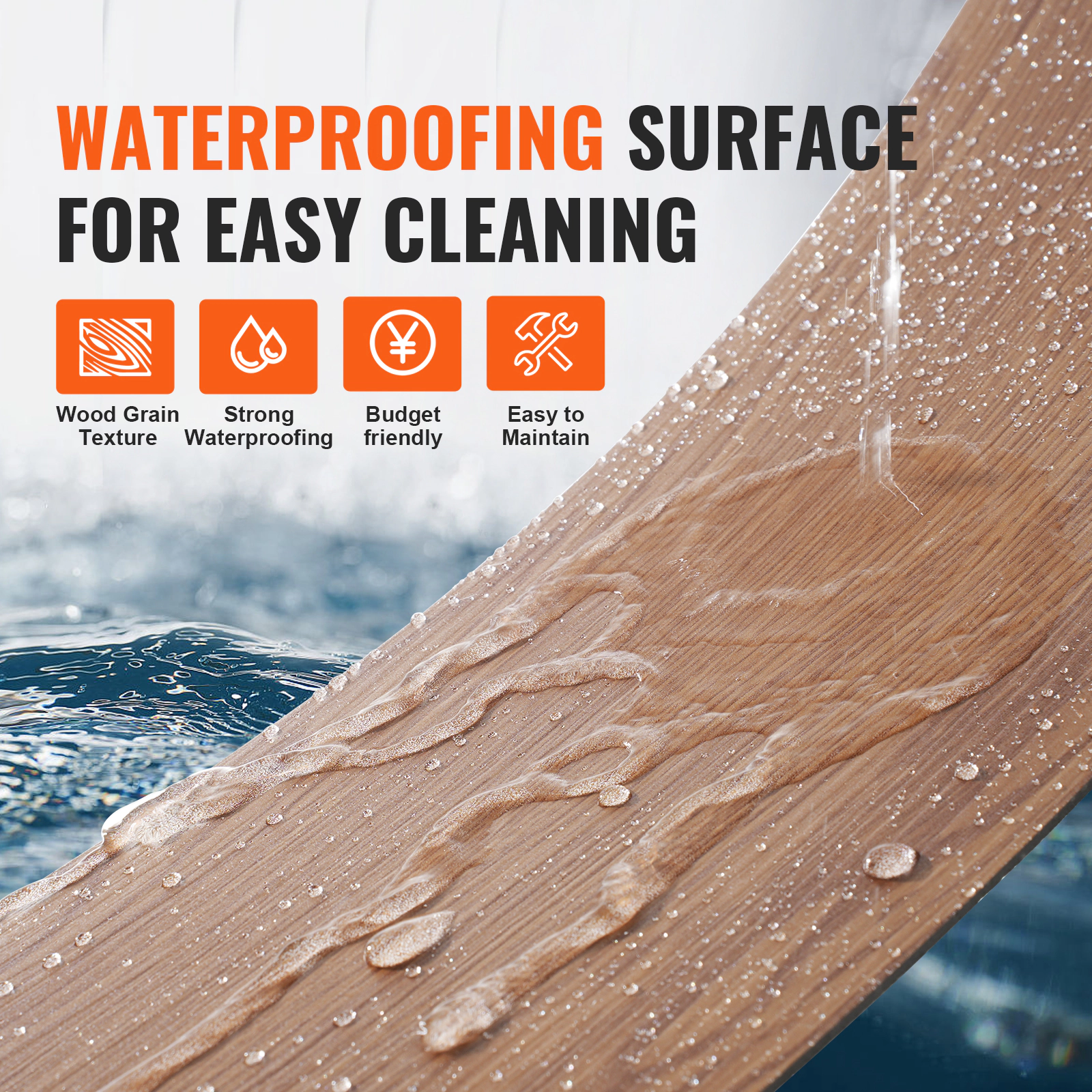 HONGGE Peel & Stick Vinyl Floor Tiles, 36-Pack 36 x 6 In, Wood Grain DIY Flooring, 2.5mm Thick