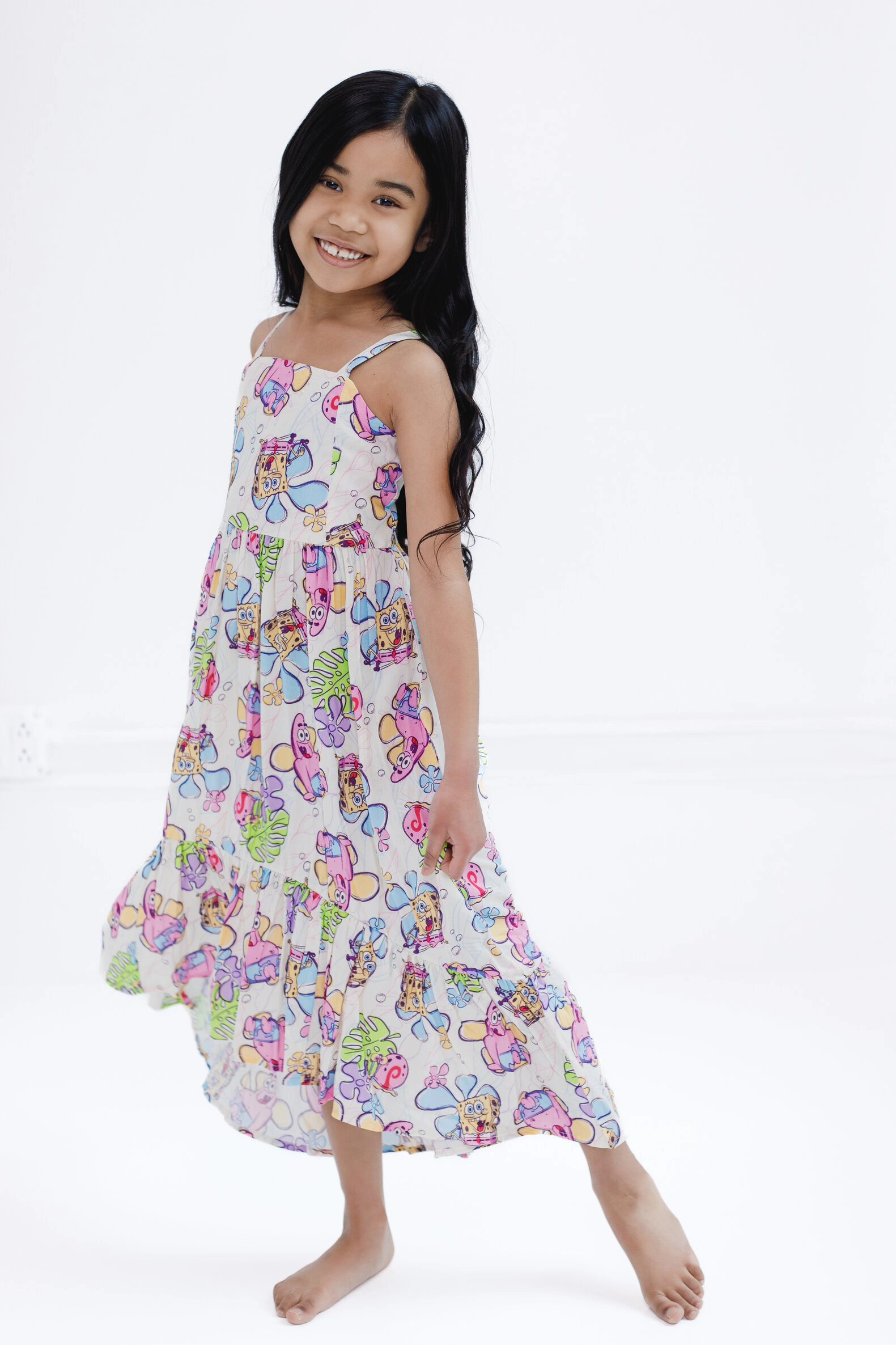 SpongeBob SquarePants Girls' Sleeveless Maxi Dress