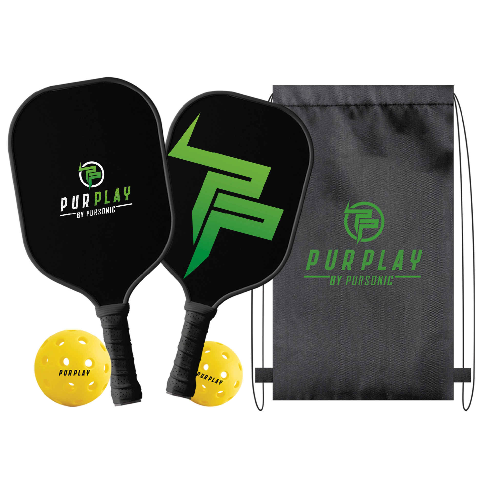 Pursonic Unisex High Performance Pickleball Set with Paddles, Balls & Carry Bag
