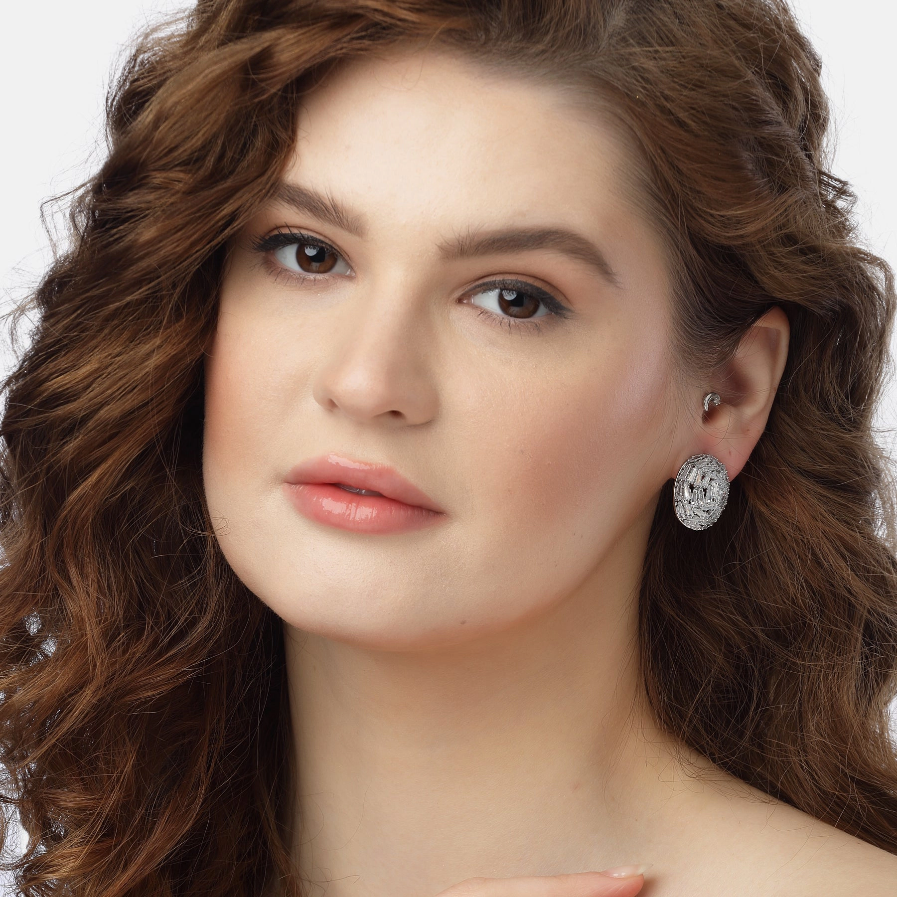 AGP PARIS Womens Baguette Stud Earrings