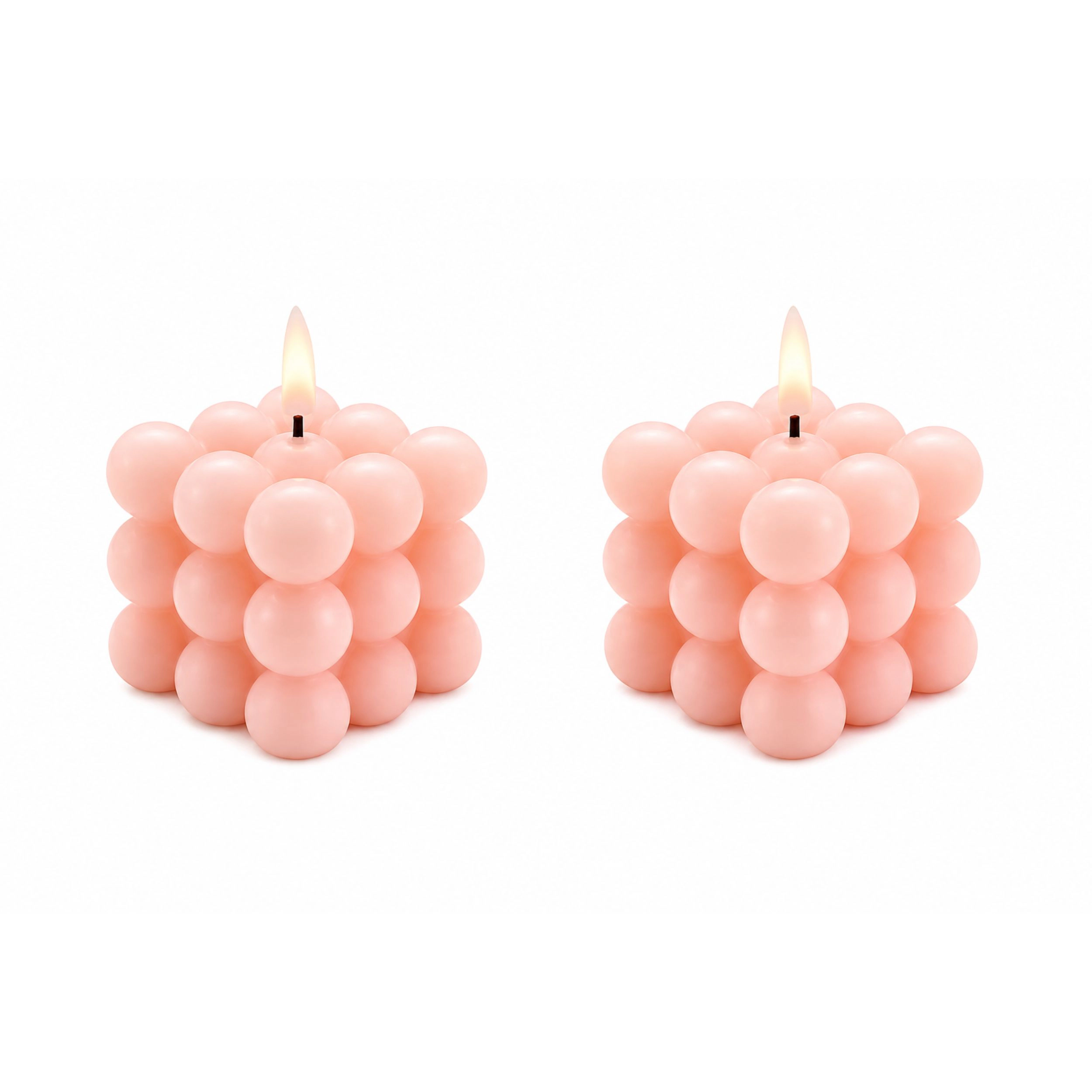 Home Collection Bubble Cube 2.3 Inch Flameless LED Candles Pack of 2