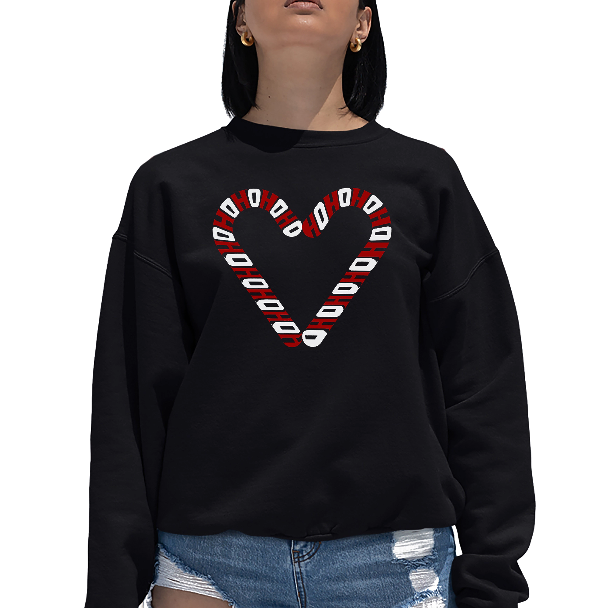 LA Pop Art Candy Canes - Women's Word Crewneck Sweatshirt