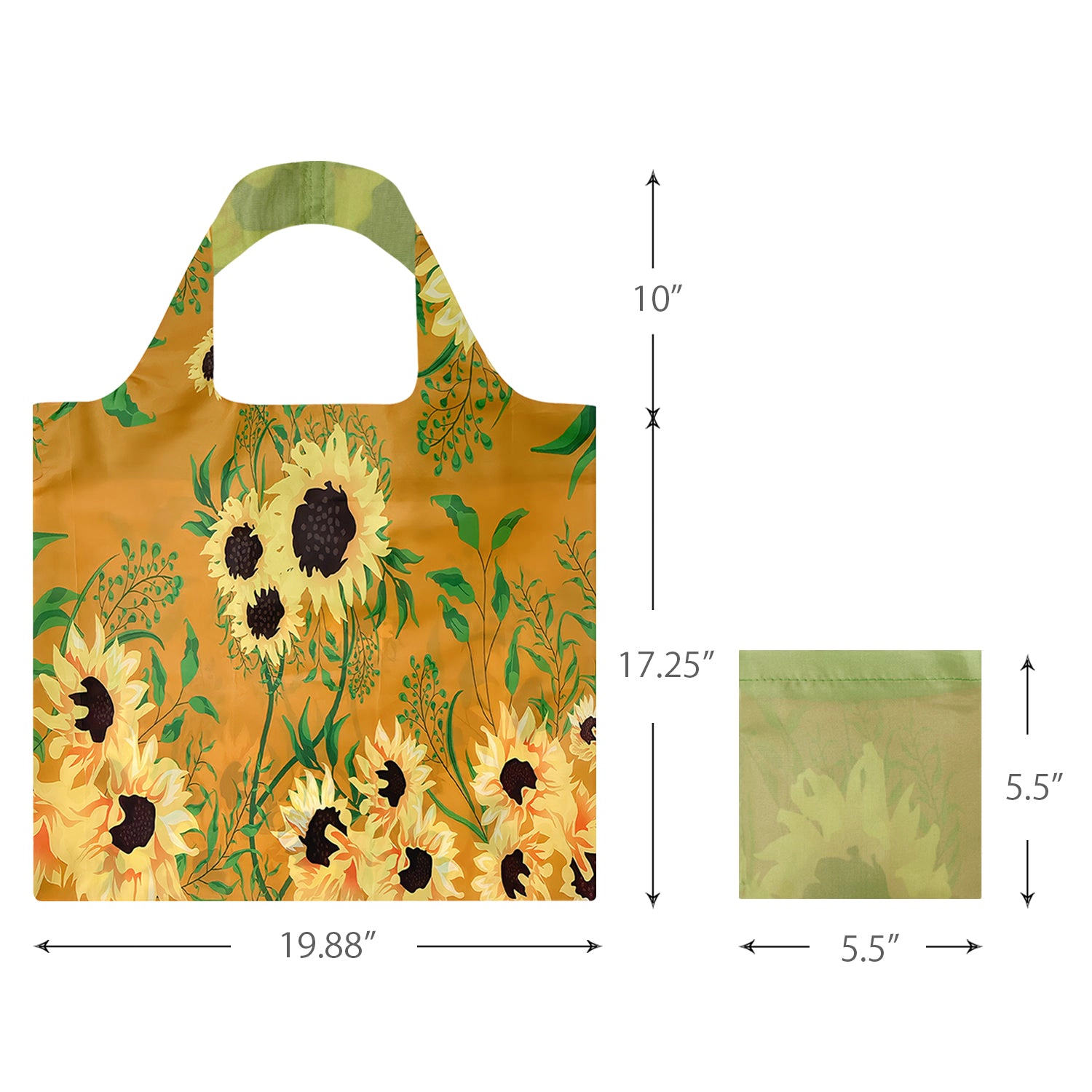Wrapables AllyBag Collection Reusable Grocery Shopping Bag, Sunflowers Harvest