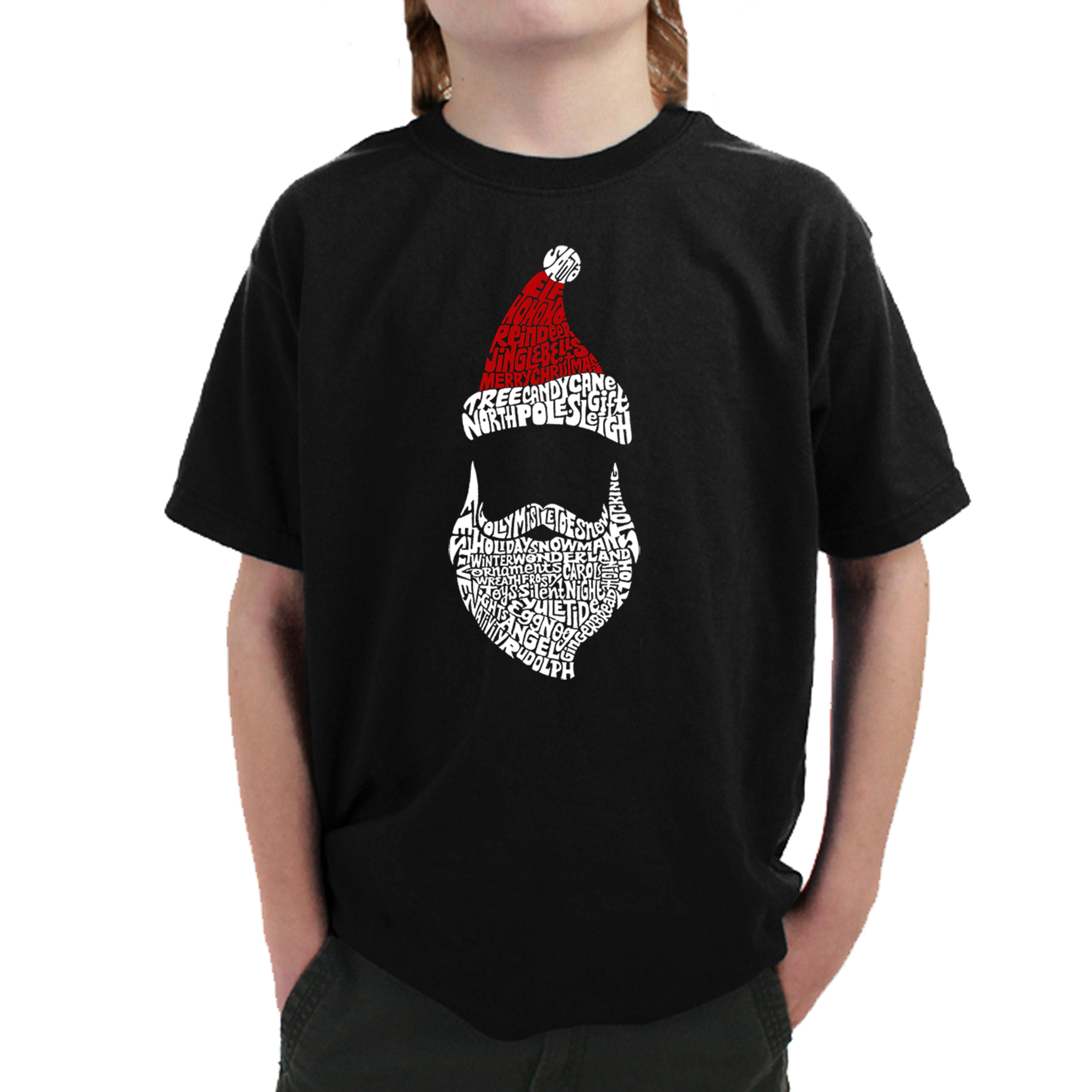 LA Pop Art Boy's Word T-Shirt - Santa Claus
