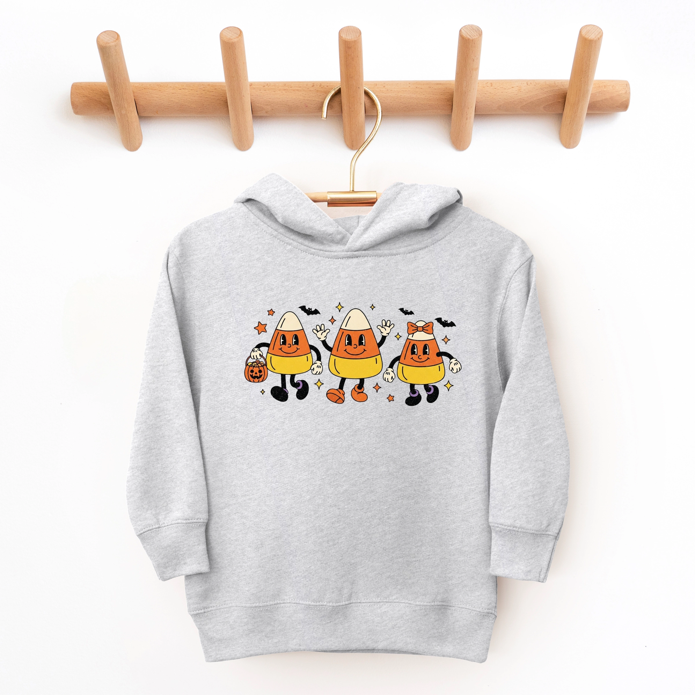 The Juniper Shop - Toddler Hoodie Candy Corn Retro Characters
