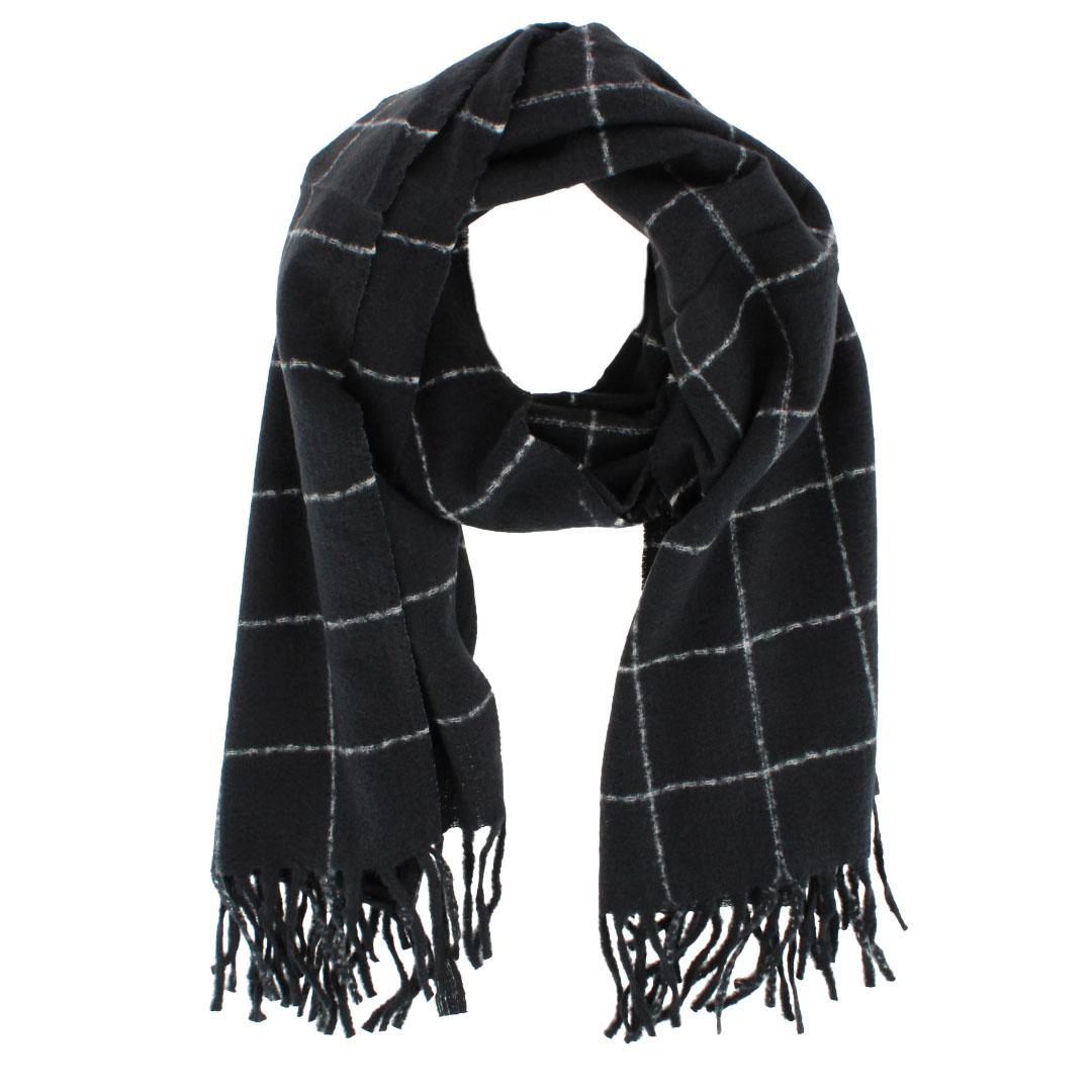 CTM Adult Grid Pattern Soft Winter Scarf with Fringe