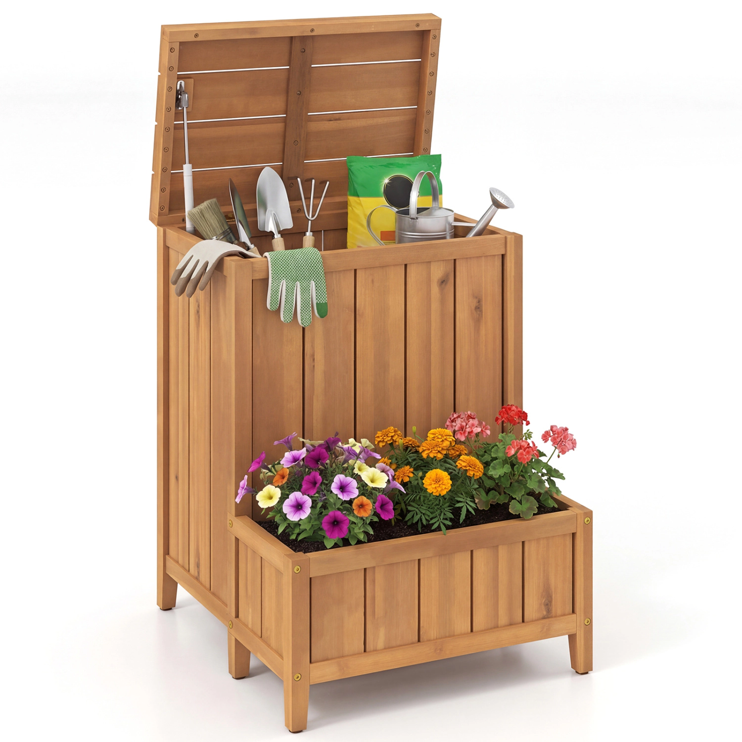 LJG Package Delivery Box with Planter Box for Pool Accessories and Garden Tools