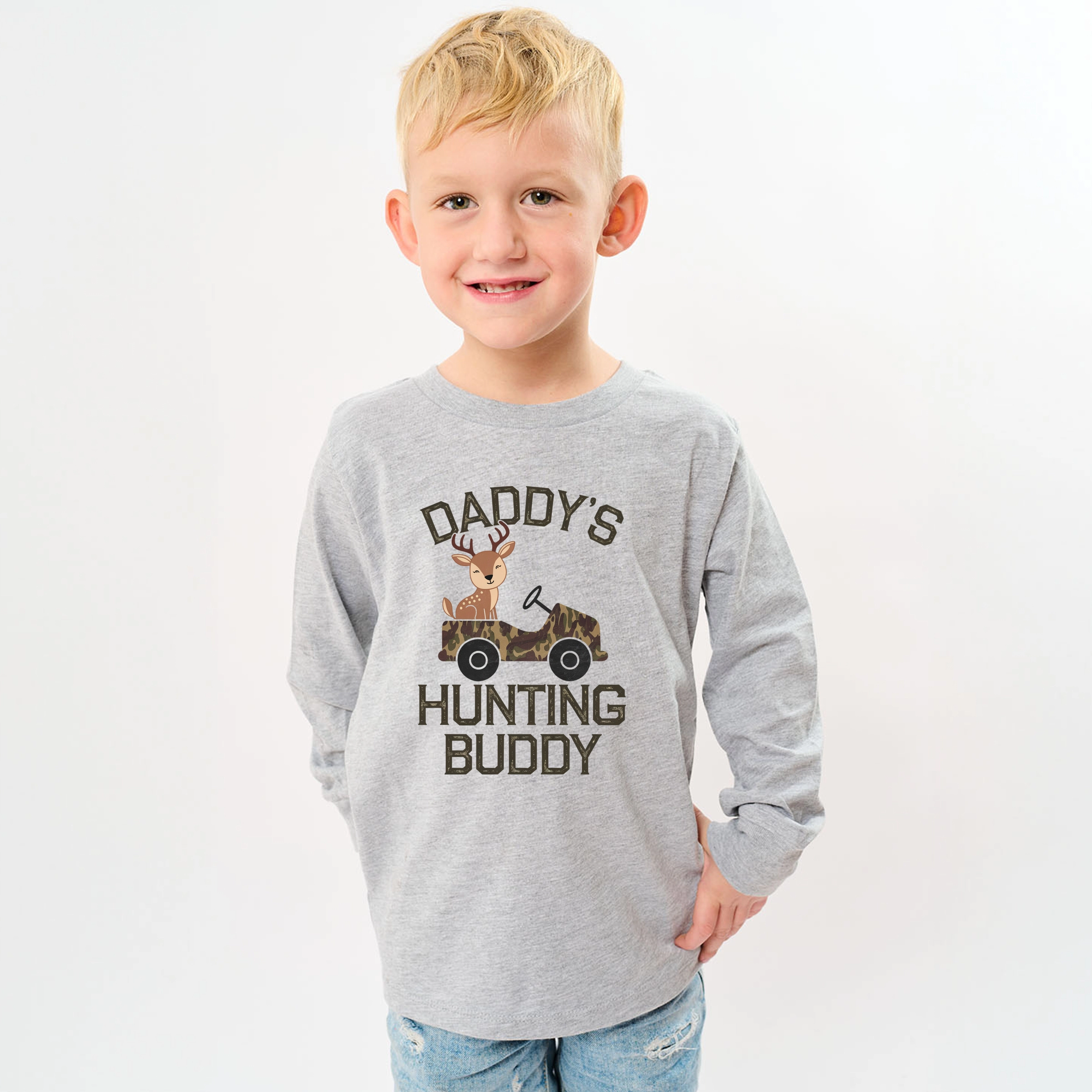 The Juniper Shop - Daddy's Hunting Buddy Youth Long Sleeve Graphic T-Shirt