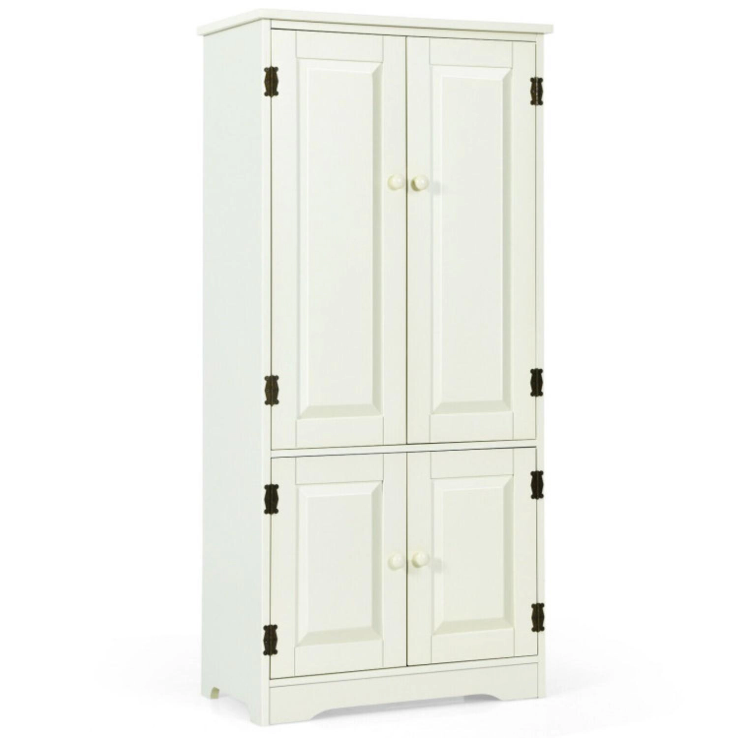 Hivvago Accent Floor Storage Cabinet With Adjustable Shelves And Antique 2-Door