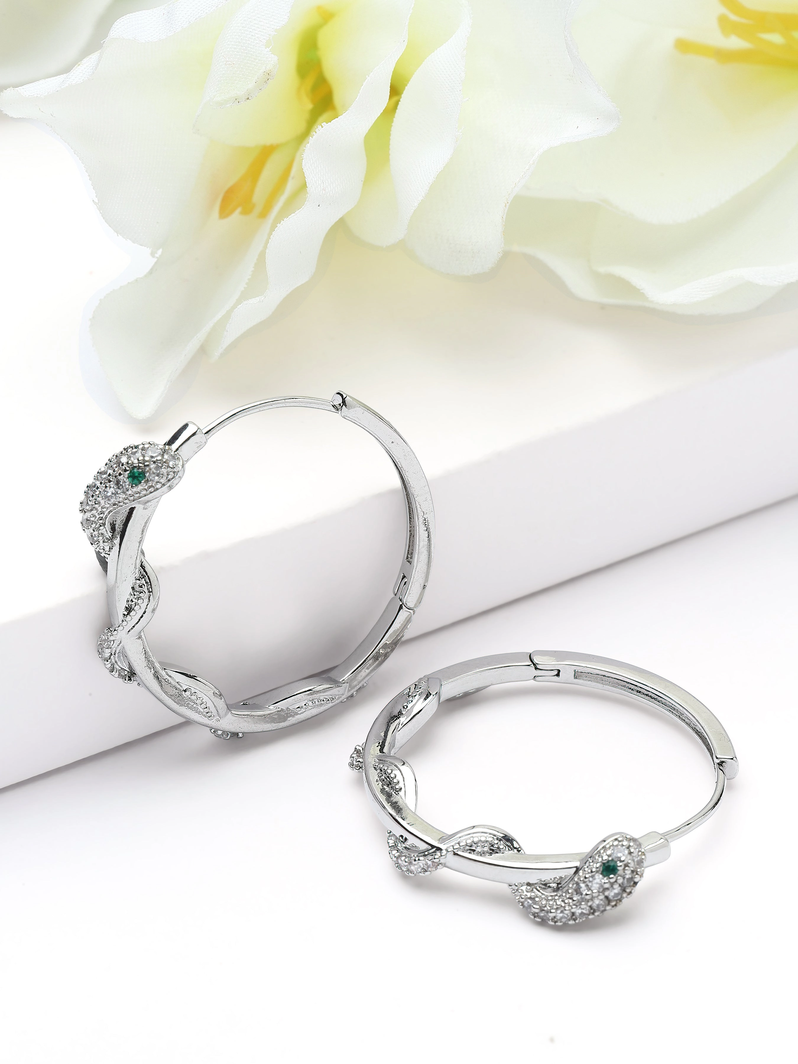 AGP PARIS Womens Serpent Hoop Earrings
