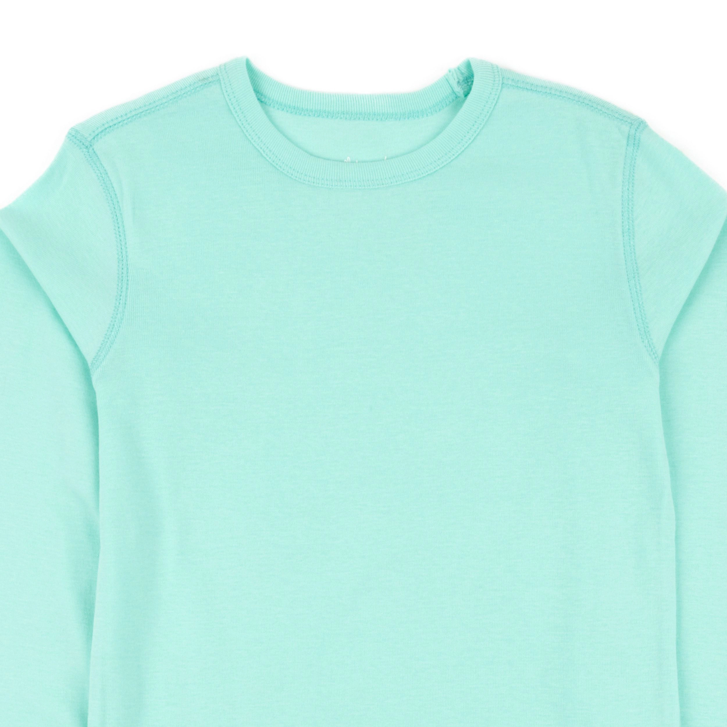 Leveret Kids 100% Cotton Solid Color Long Sleeve T-Shirt