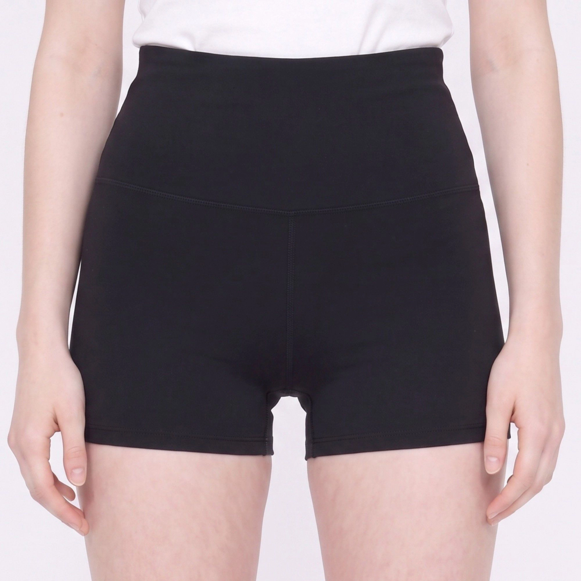 Anna-Kaci Women's High Waist Biker Shorts with Wide Waistband Fitted Stretch Design and Smooth Seam Detail