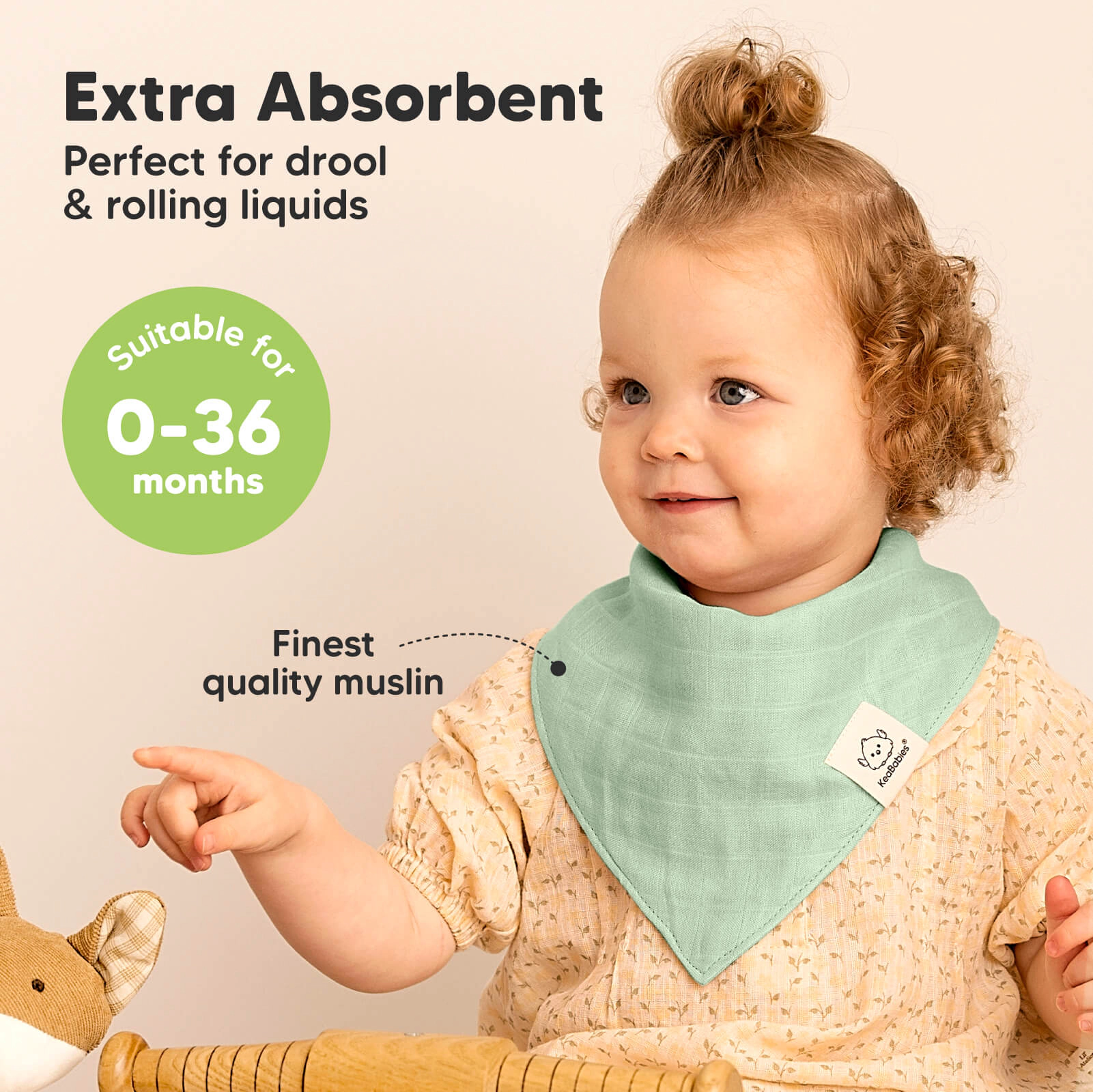 KeaBabies 8-Pack Lumi Muslin Bandana Bibs