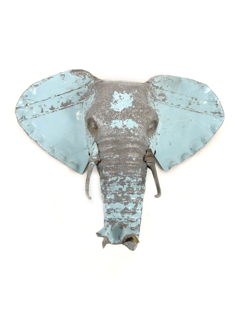 Mbare Elephant Animal Mask Recycled Metal Wall Art