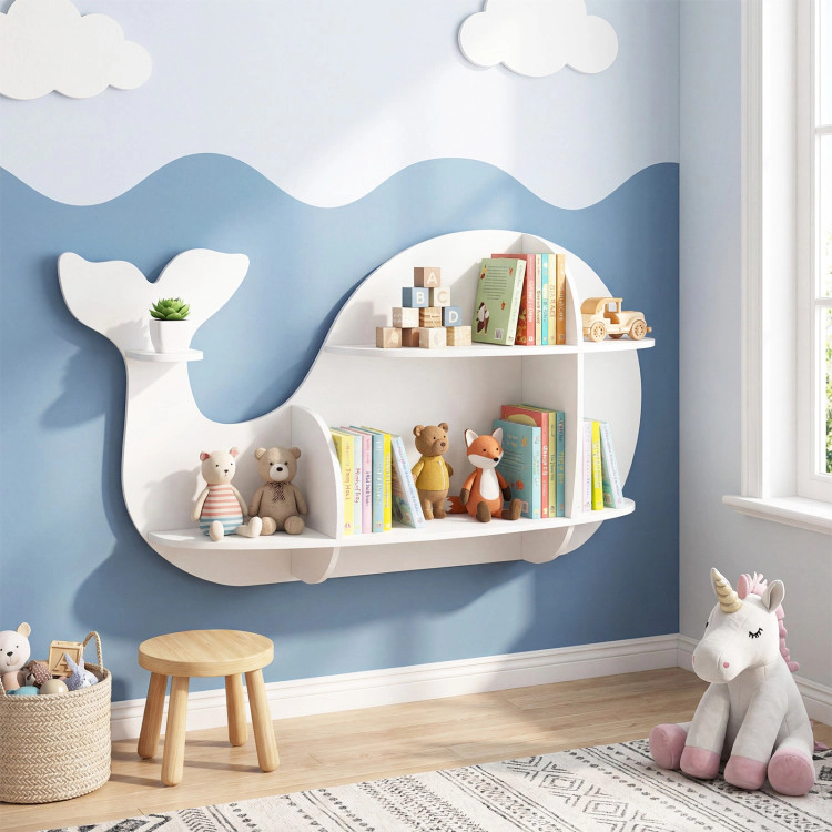 Hivvago Unique Dolphin Shelves for Floating Wall Mounted Storage
