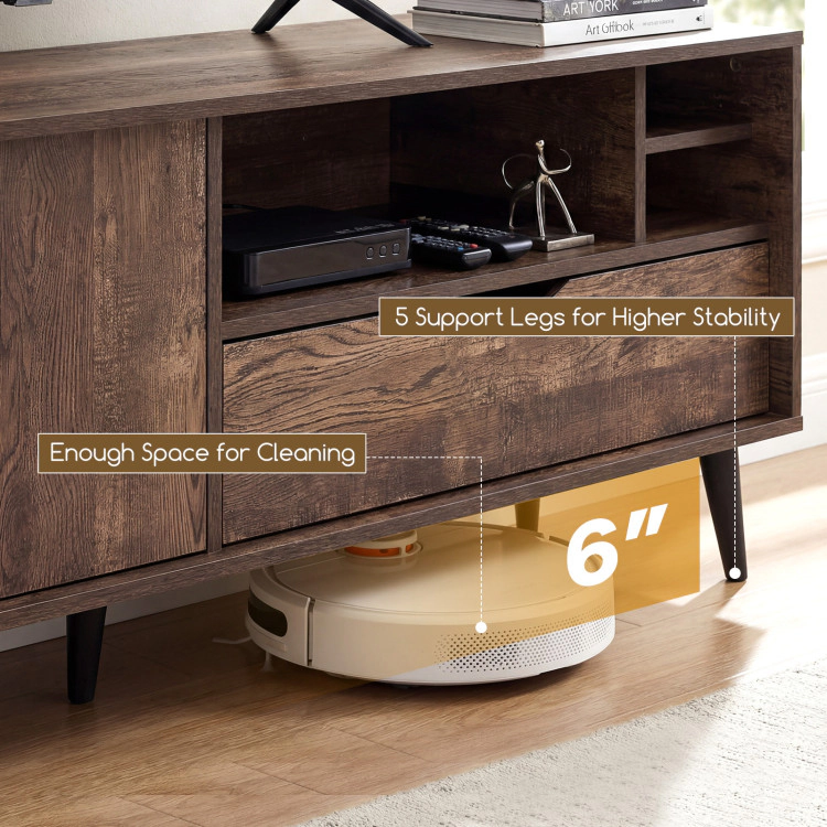 Hivvago Tv Stand For Tvs Up To 65 Inches Rustic Entertainment Center