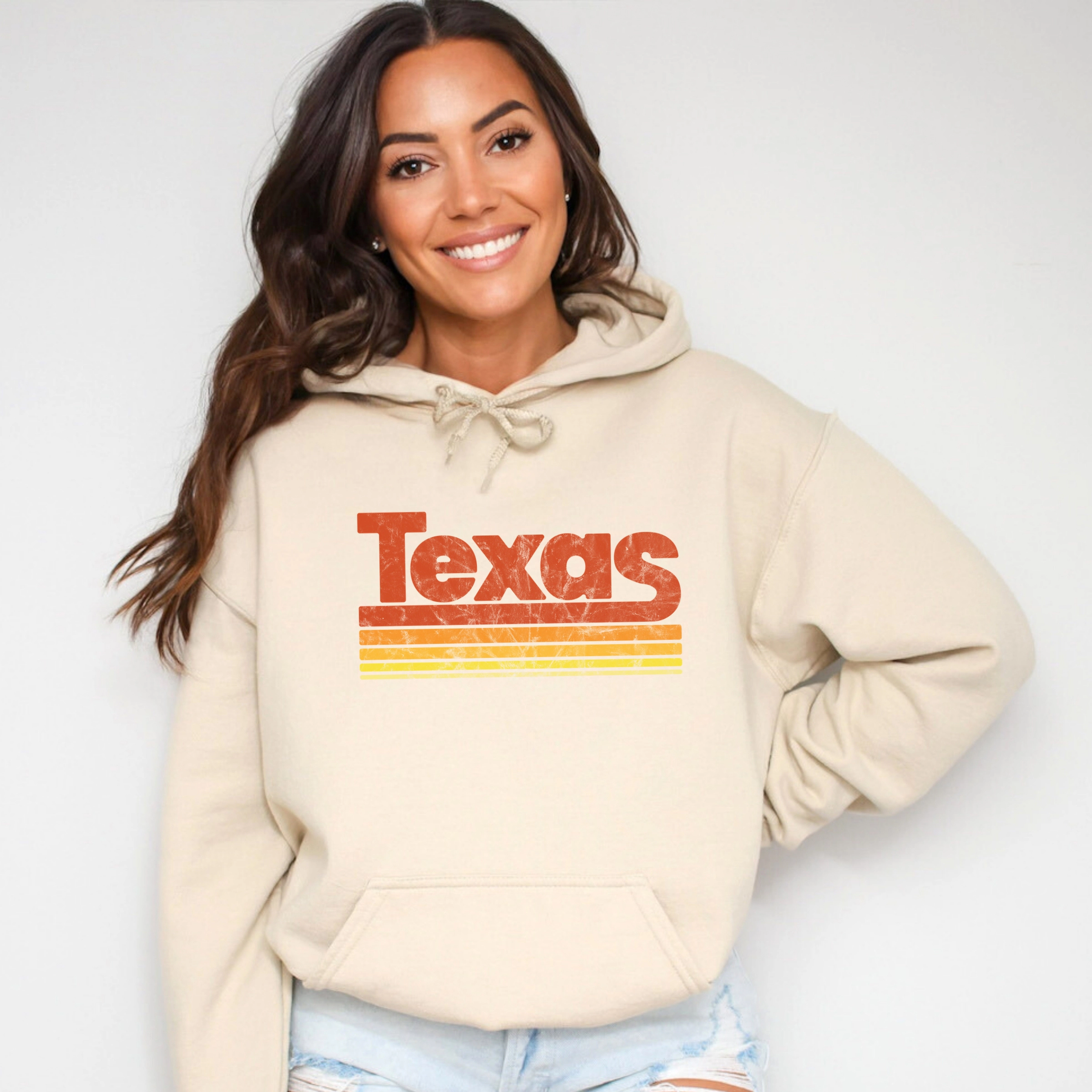 Simply Sage Market - Women's Graphic Hoodie Texas Retro Stripes