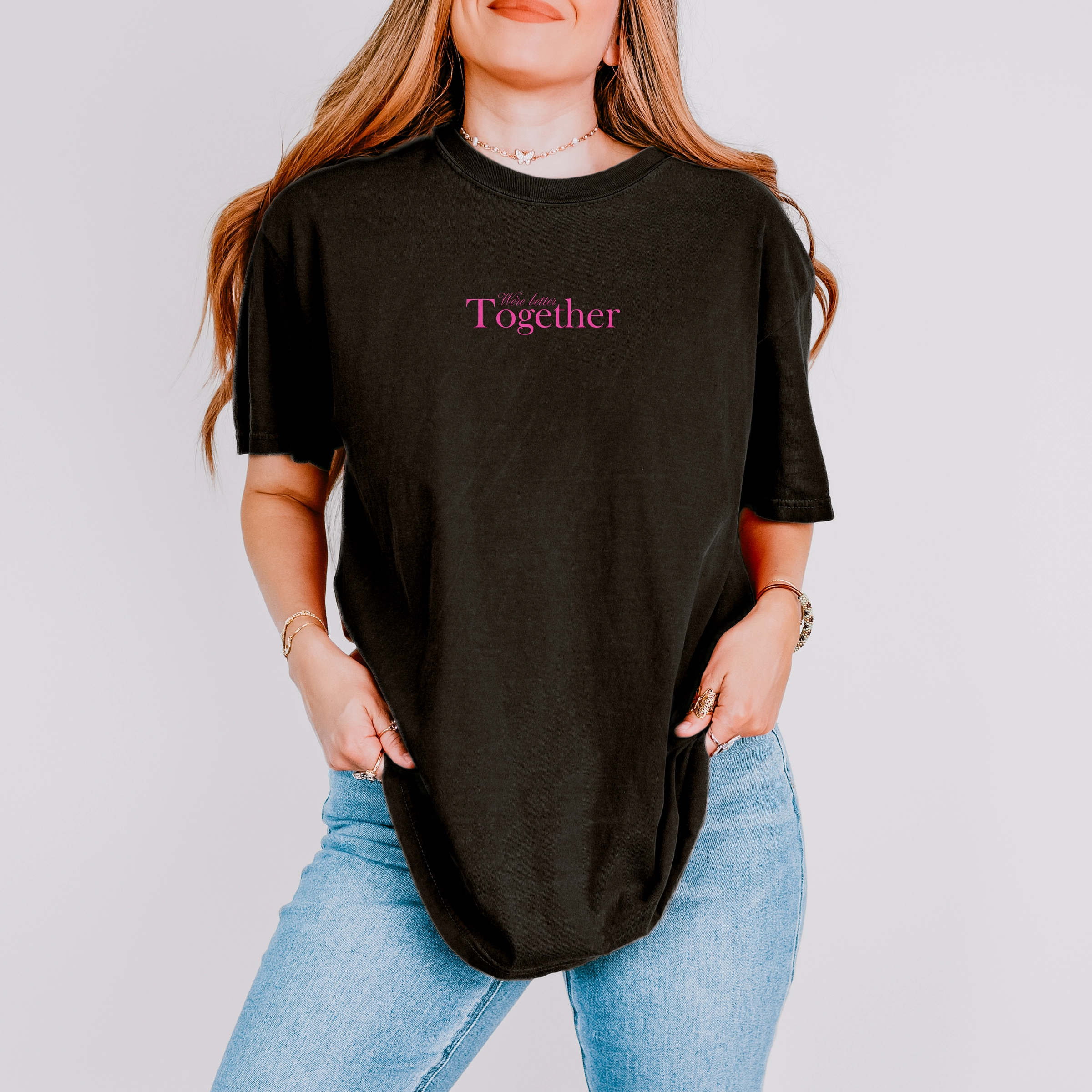 Simply Sage Market - Women's Garment Dyed Graphic T-Shirt We're Better Together