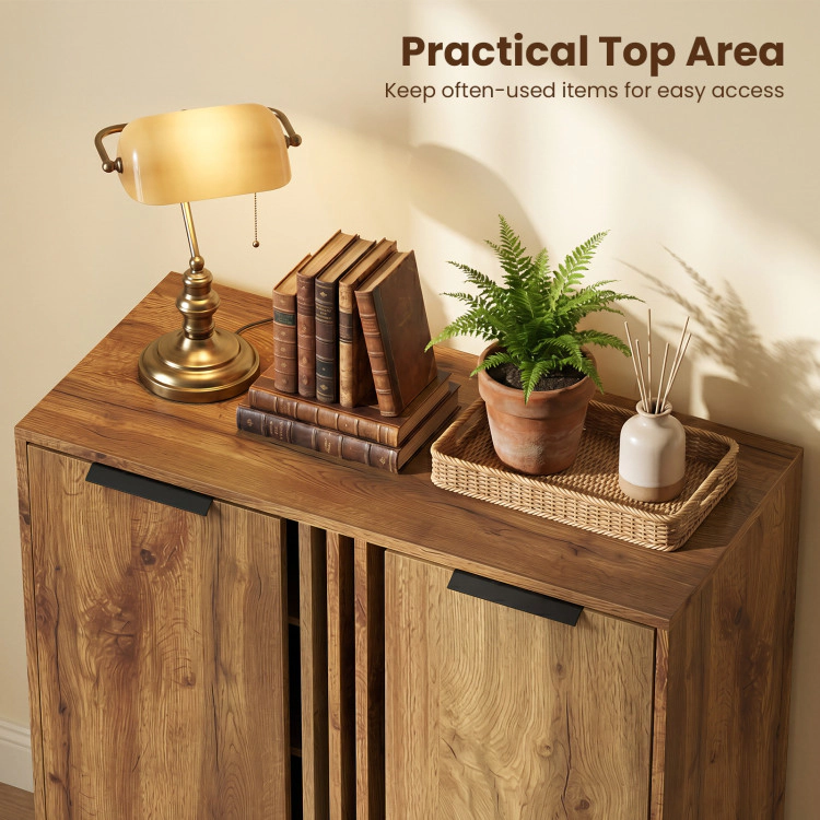 Hivvago 4-Tier Modern Freestanding Hidden Shoe Cabinet with 2 Doors