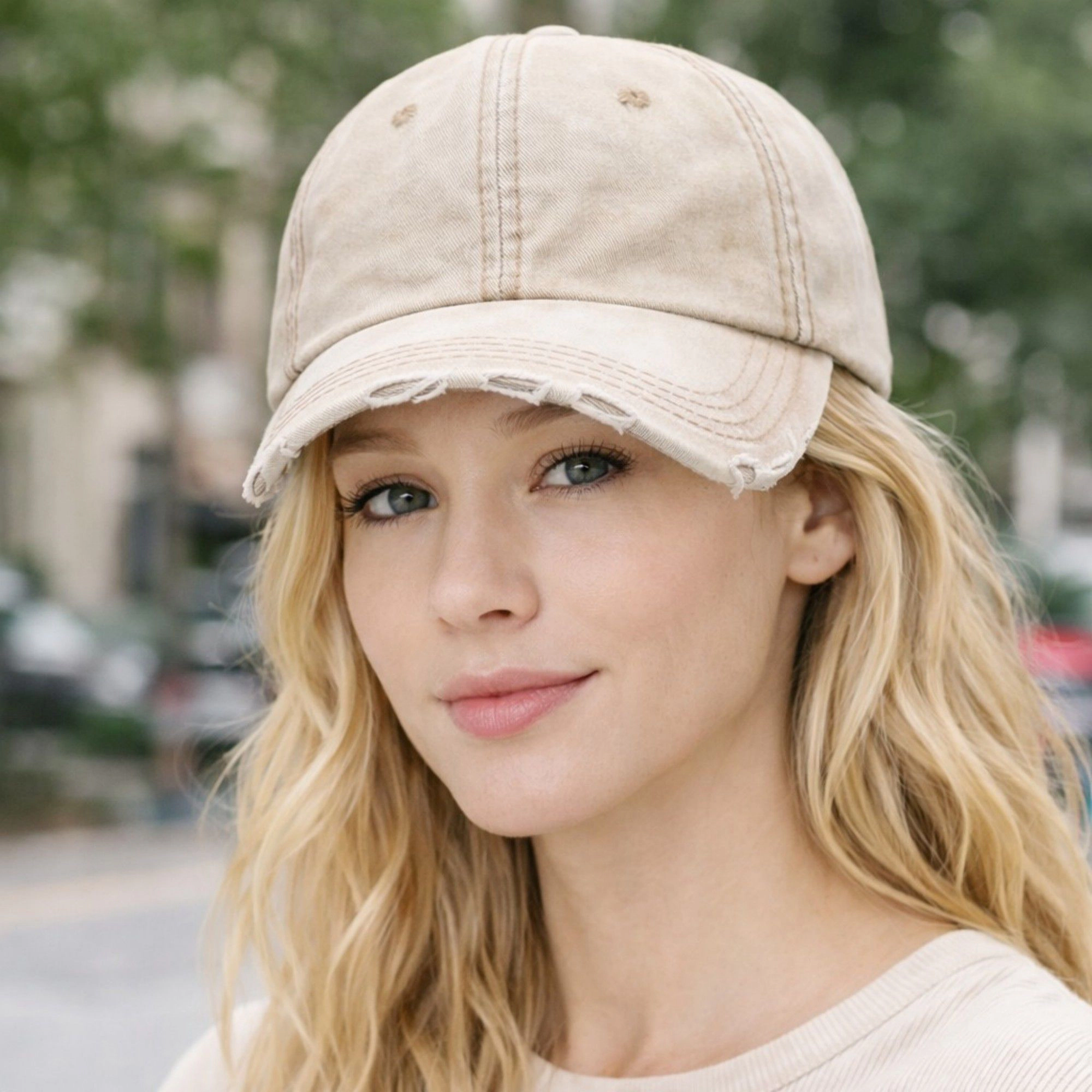 Anna-Kaci Women's Distressed Washed Baseball Cap with Curved Brim