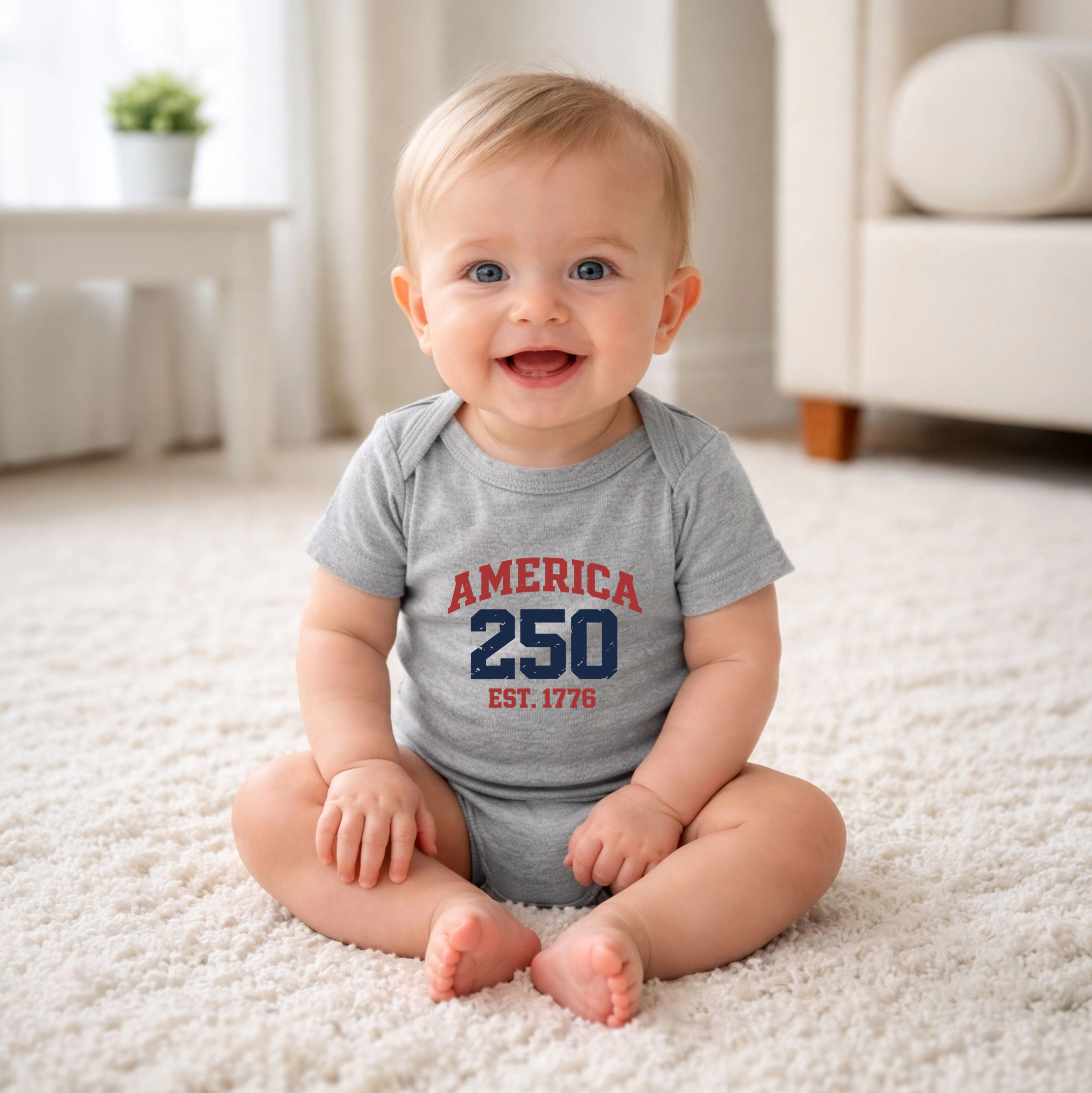 The Juniper Shop Baby - America 250 Arched Bold Short Sleeve Graphic Bodysuit