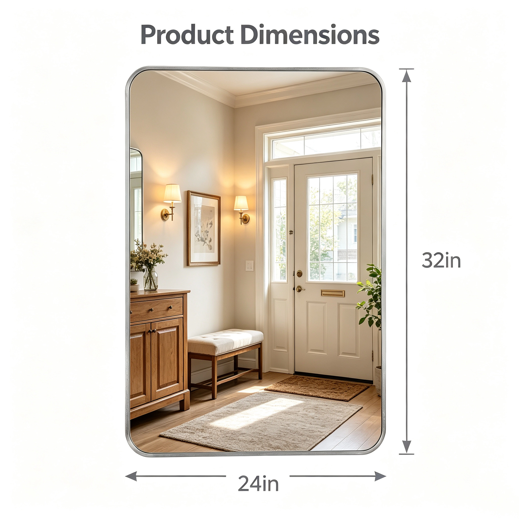 ELEMENT ACE Rectangular Wall Mounted Bathroom Vanity Mirror