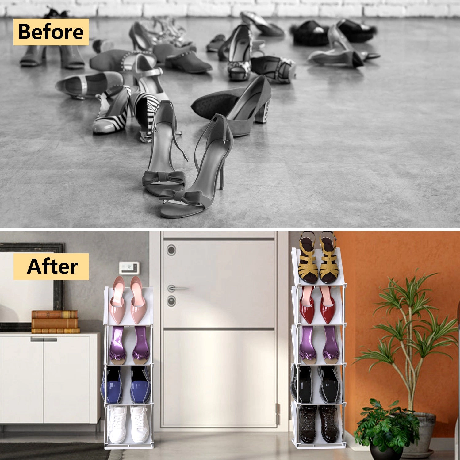 GBruno 8-Tier Vertical Shoe Rack Space-Saving Organizer