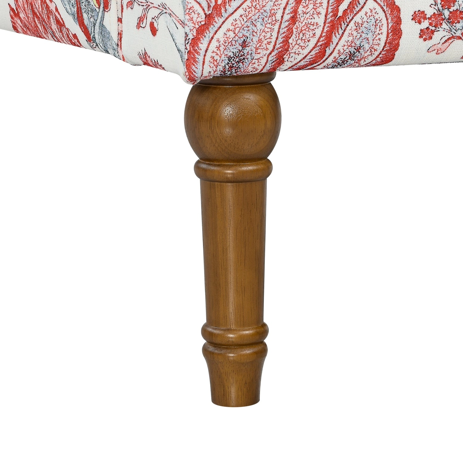 GBruno Floral Nailhead Accent Chair With Wood Legs