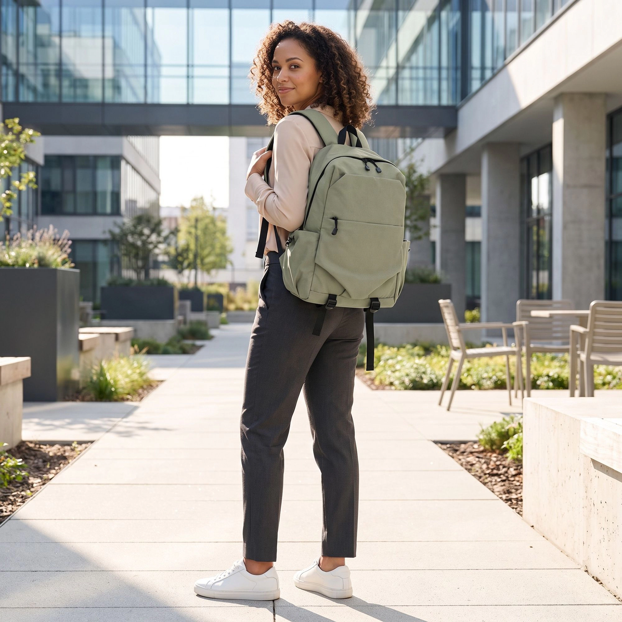 Alilang Women's Large Casual Backpack with Multiple Pockets Adjustable Straps and Buckle Details