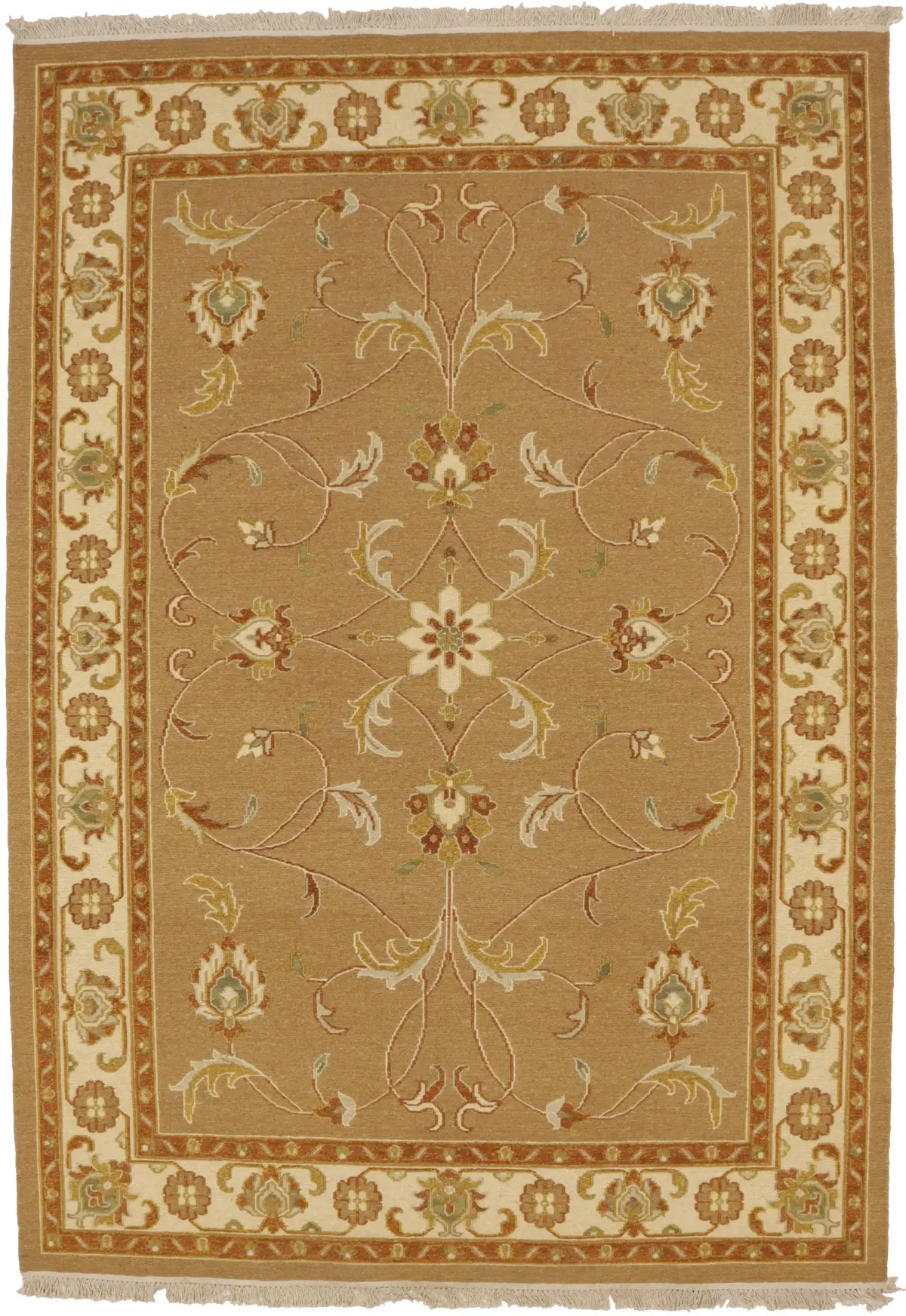 Magic Rugs Khaki Floral 6X8 Sumak Oriental Rug