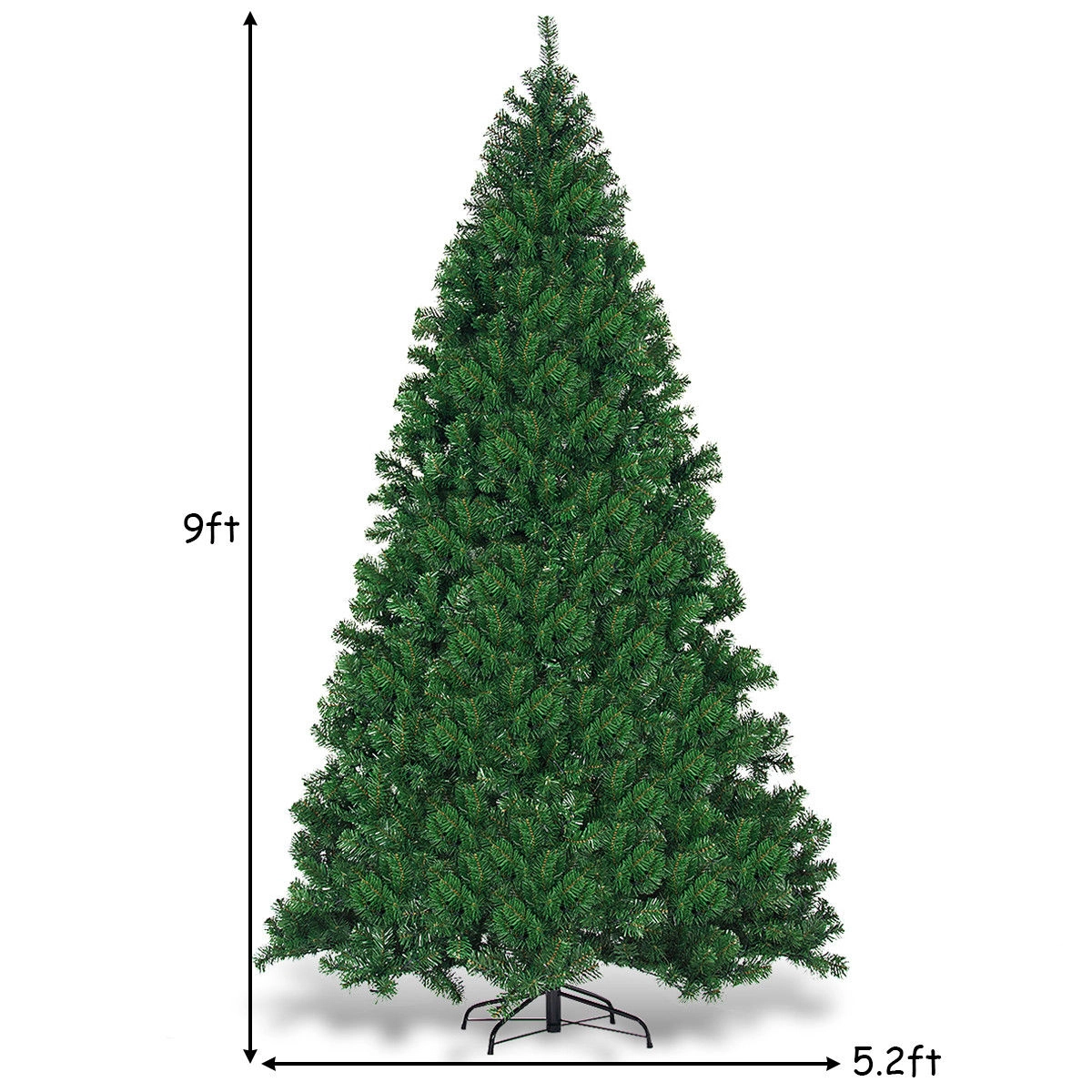 LJG 9 Feet Pre-Lit PVC Artificial Christmas Tree with 700 LED Lights