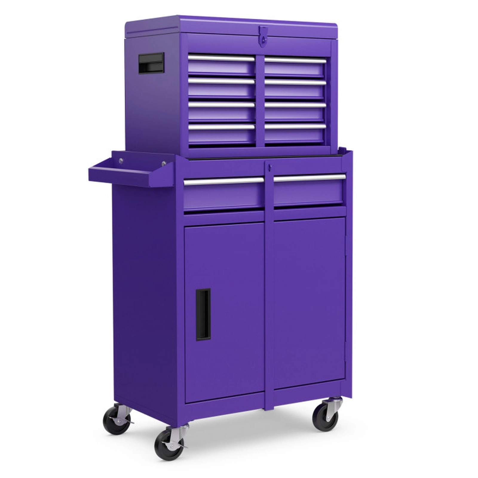 SUGIFT 2-in-1 Rolling Tool Chest with 5 Sliding Lockable Drawers 220.5-lb Total Capacity Steel Construction