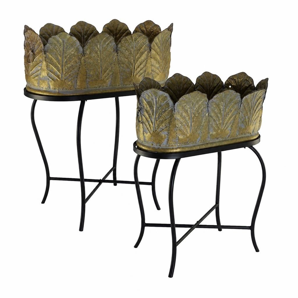 WOW PIONEER Durable Metal Freestanding Planter for Patio Porch Balcony Backyard Outdoor