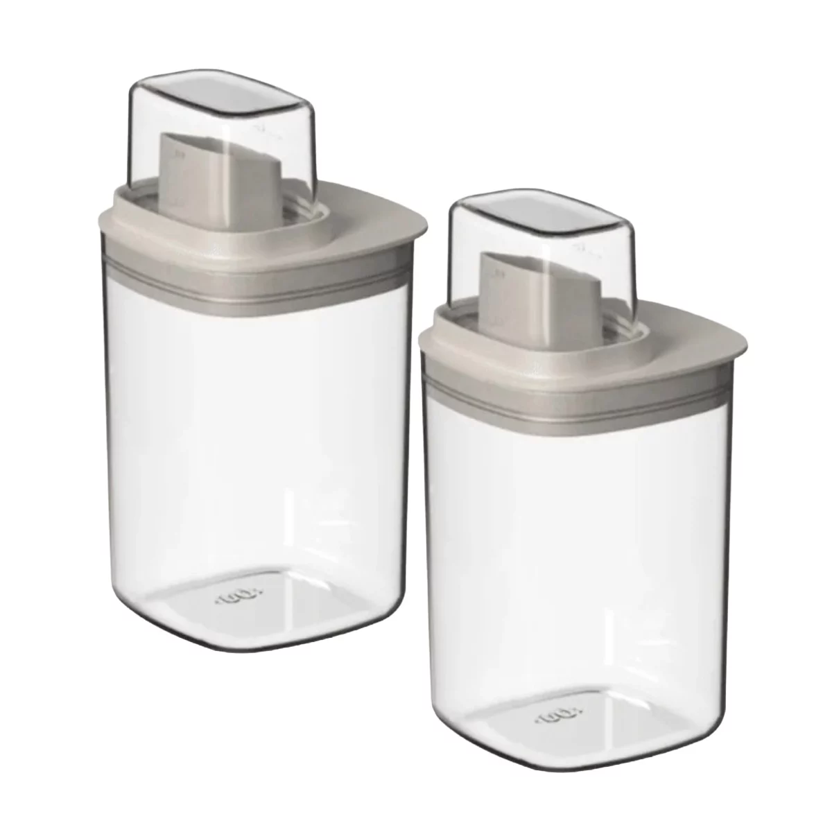 OU 34 oz Liquid Soap & Laundry Detergent Dispenser 2 Pack, Clear Airtight w/ Measuring Cap