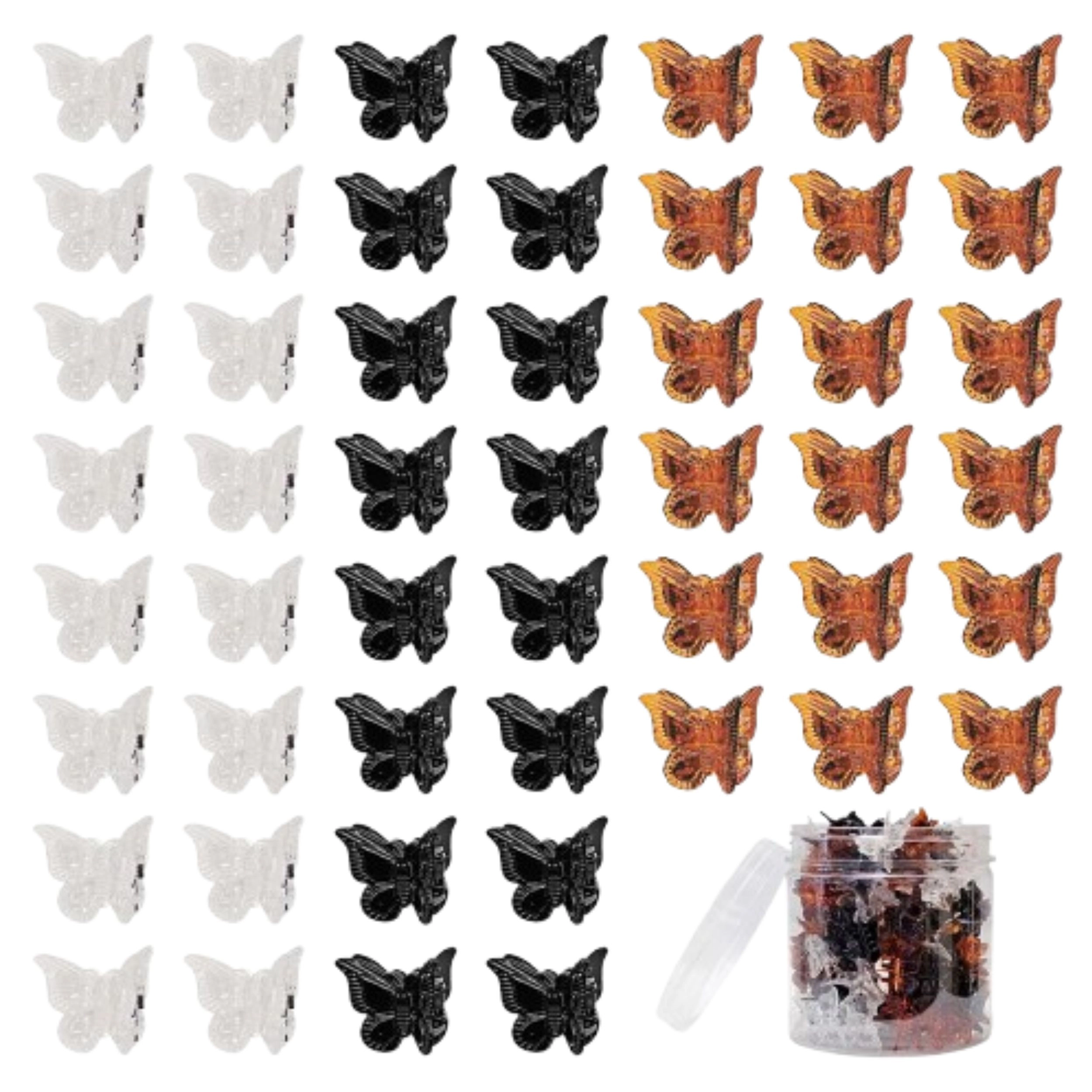 SS Design 50 Piece Mini Butterfly Hair Clips for Women and Girls