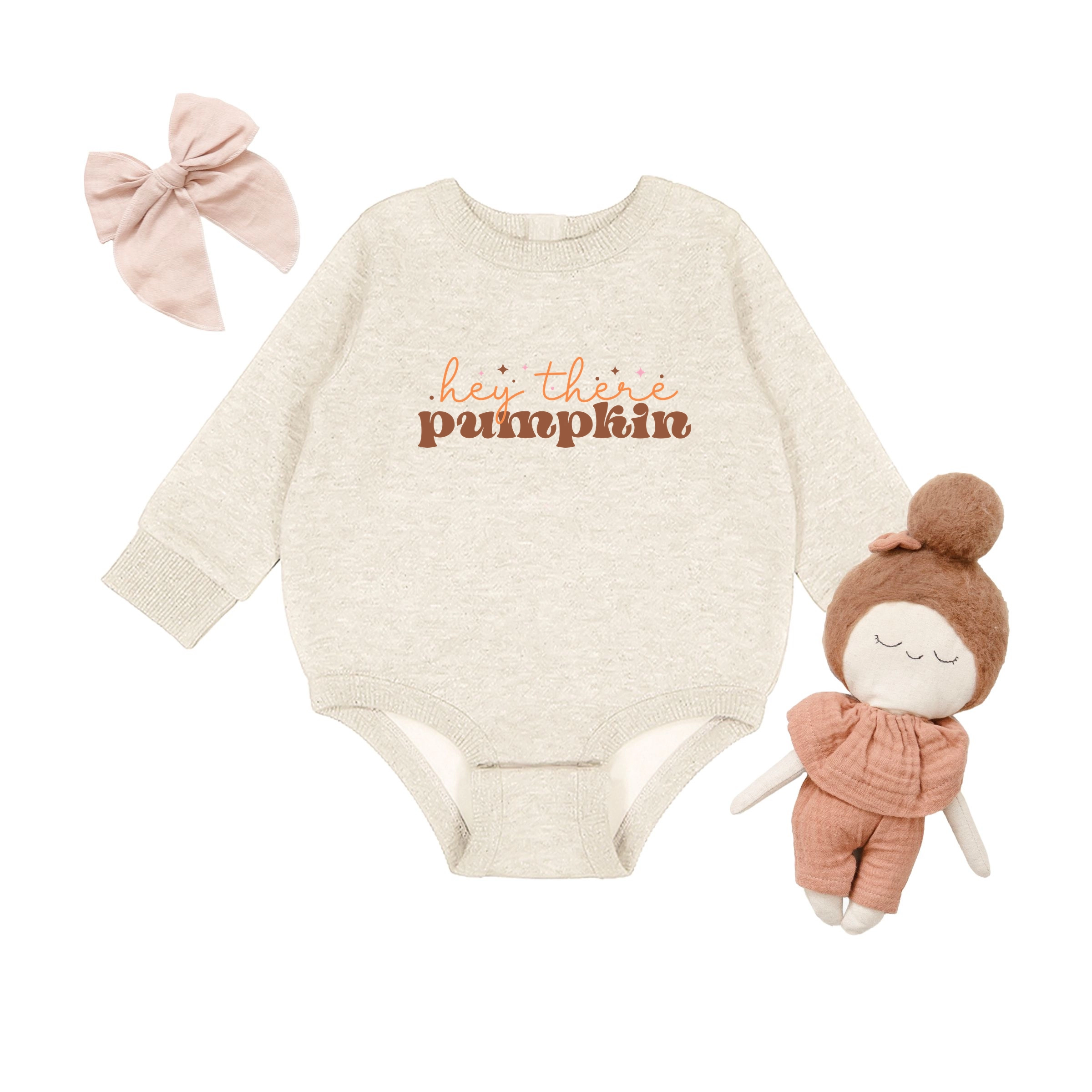 The Juniper Shop - Infant Fleece BodySuit Hey There Pumpkin Stars
