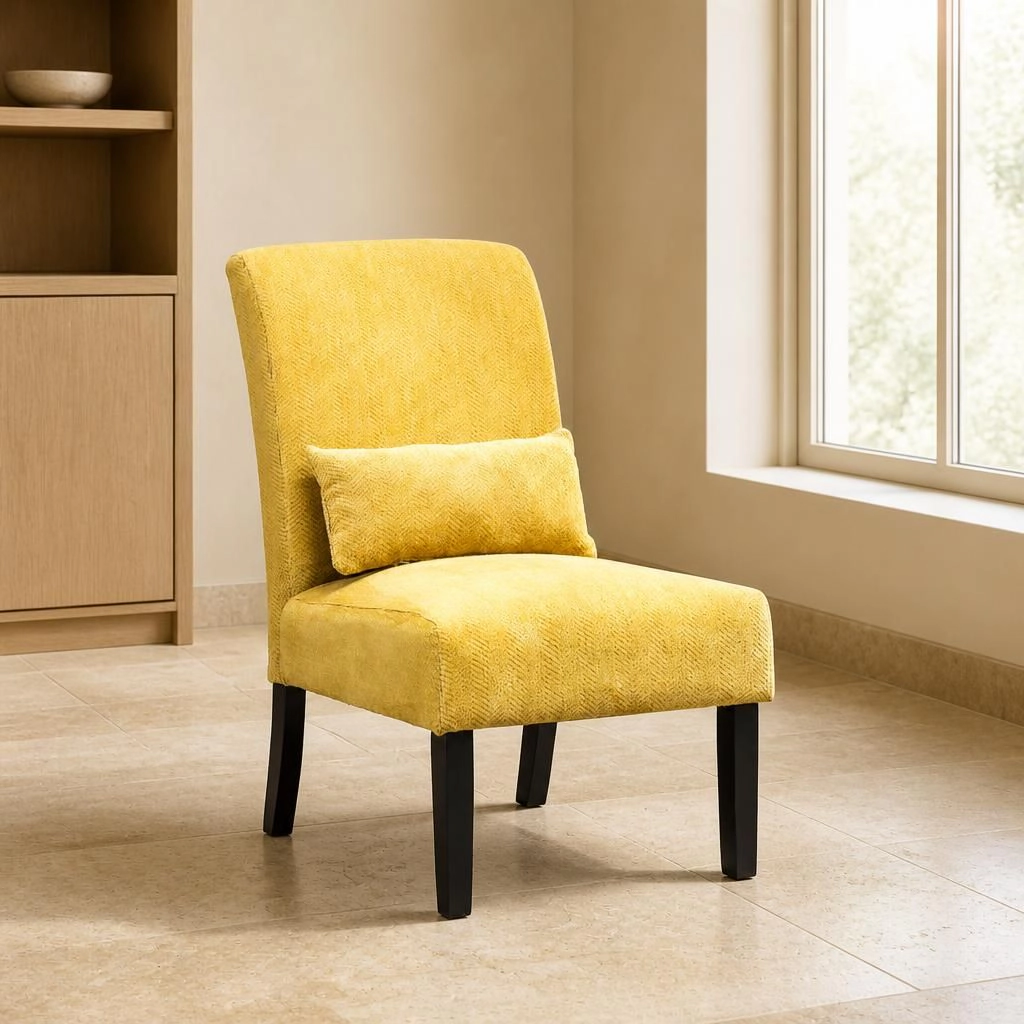 GOODSILO Modern Upholstered Armless Accent Chair for Indoor Seating