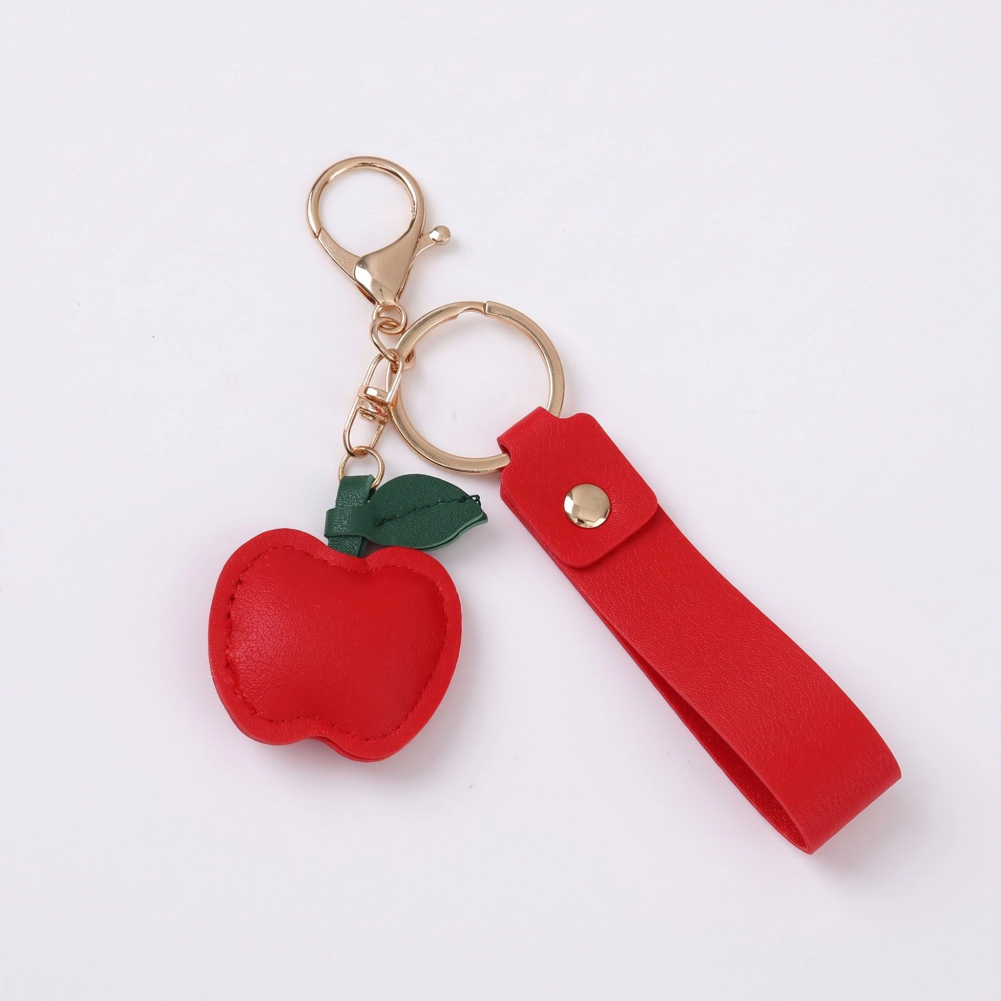 Alilang Women's Apple Bag Charm with Faux Leather Strap and Gold Tone Hardware