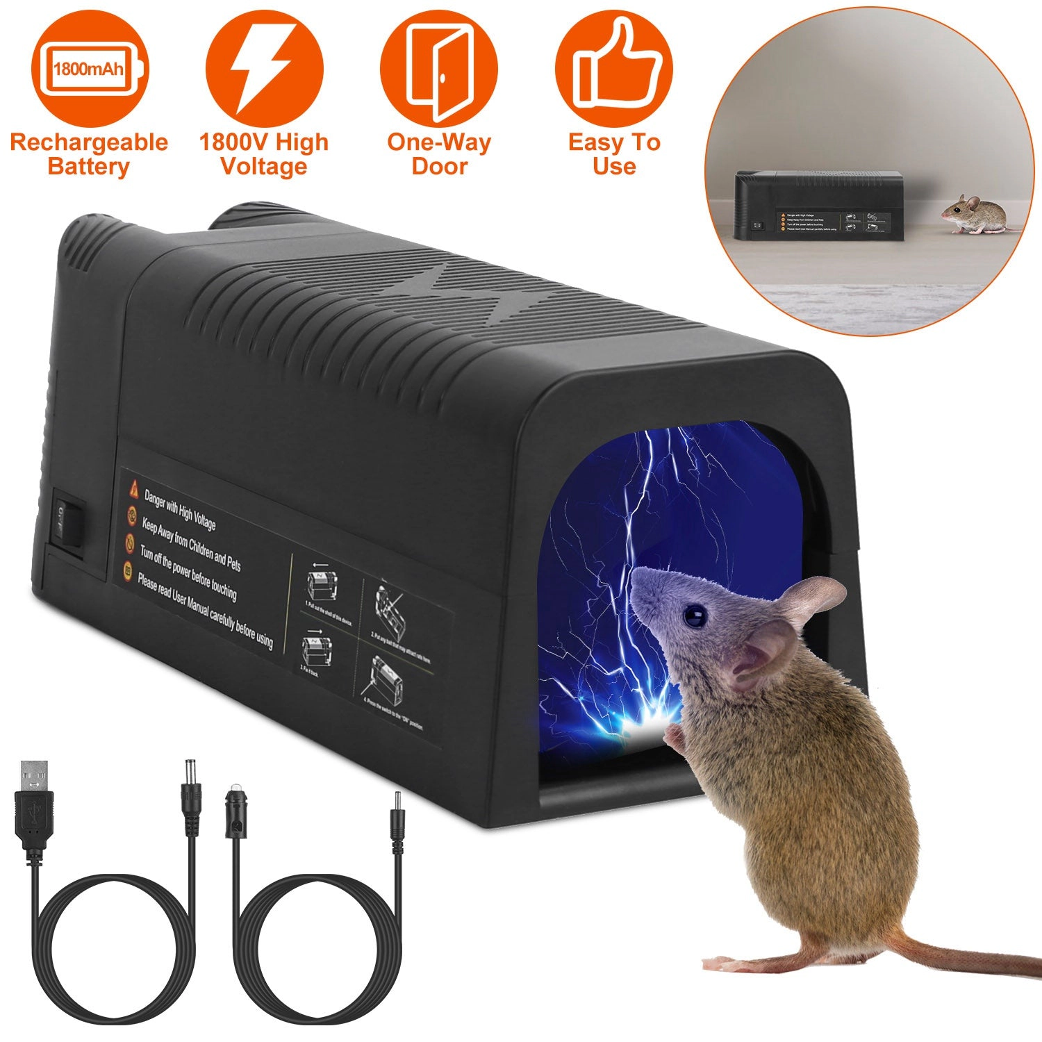 GBruno Rechargeable Electric Rat Trap