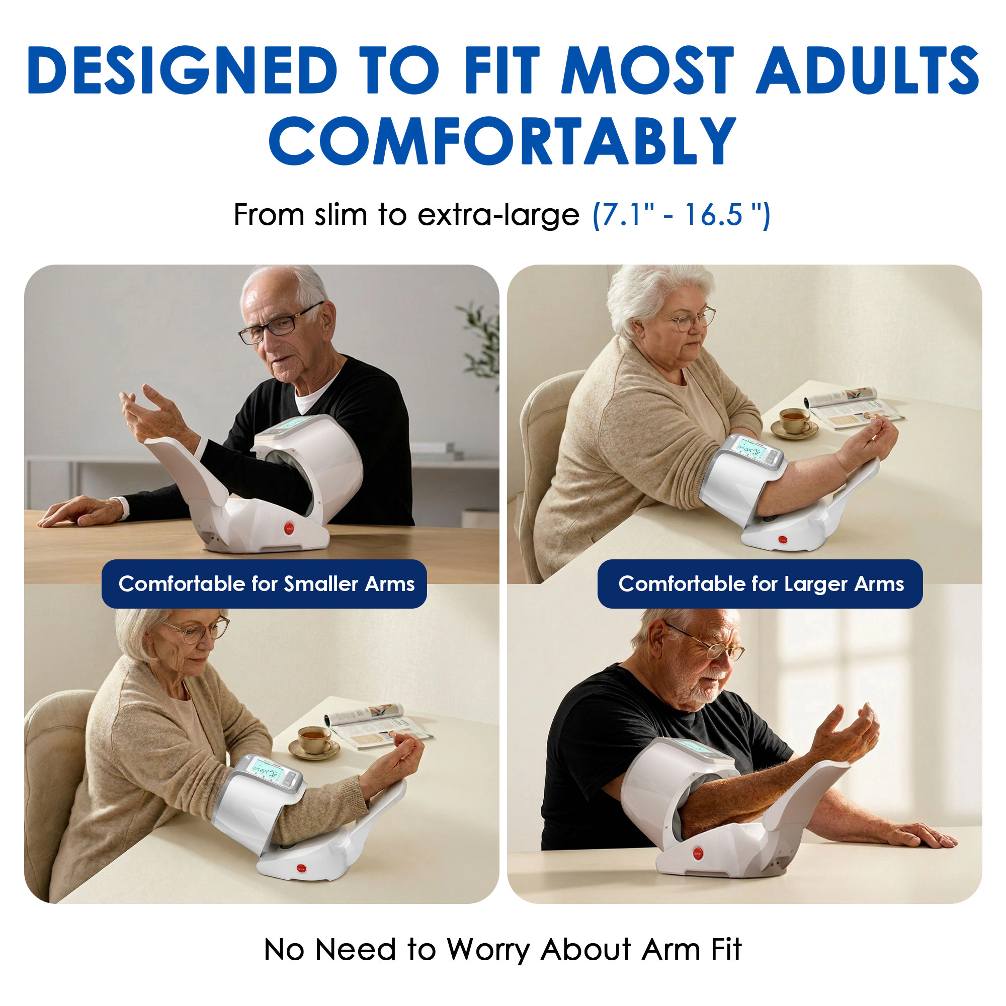 NICEBAY 38-Second Fast Reading Blood Pressure Monitor – Error-Free Cuff, Dual-User Memory, Foldable & USB-C Rechargeable