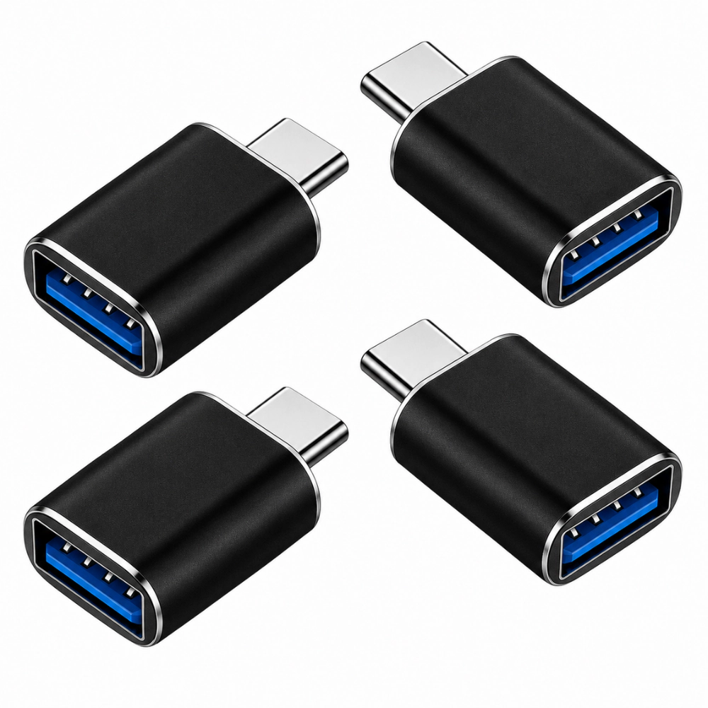 Qixxronics (4PCS) USB C to Adapter,USB Type Adapter for MacBook, Samsung Notebook, Laptop, Monitor, Devices