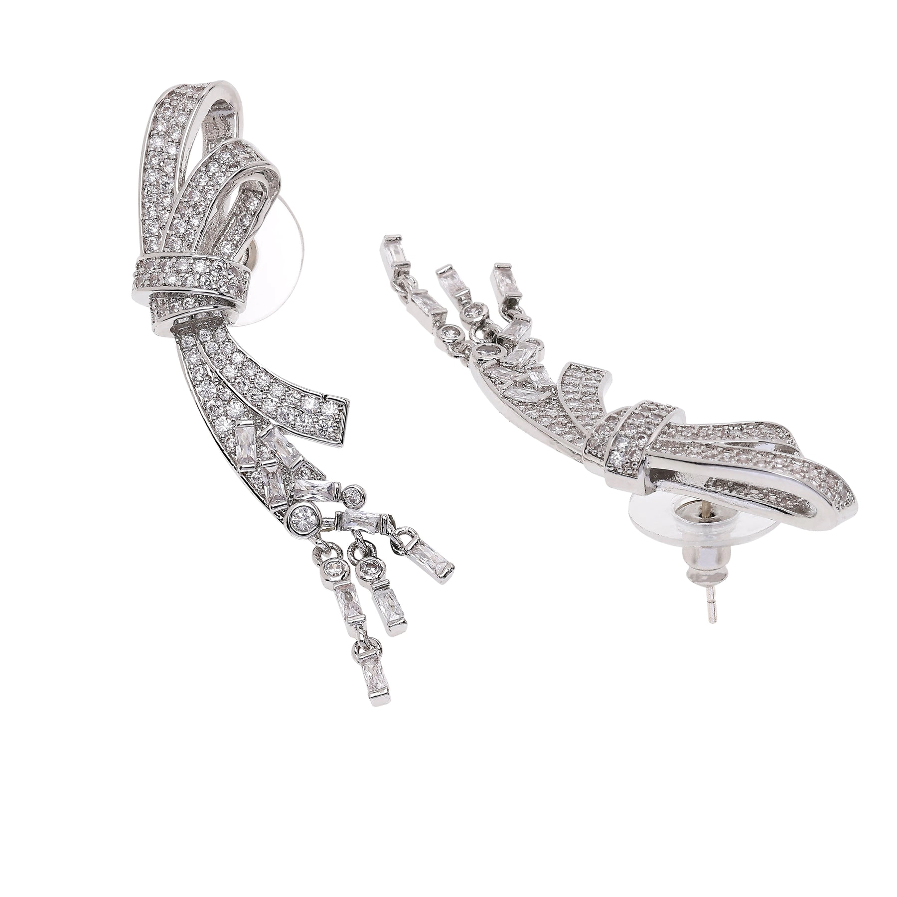 AGP PARIS Womens Dramatic Bow-shaped Drop Earrings