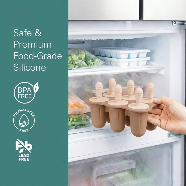 Sperric Baby Popsicle Mold, Baby Teething Popsicle Mold Silicone, 6-Cavity Ice Pop Molds, Baby Popsicle Teether BPA-Free